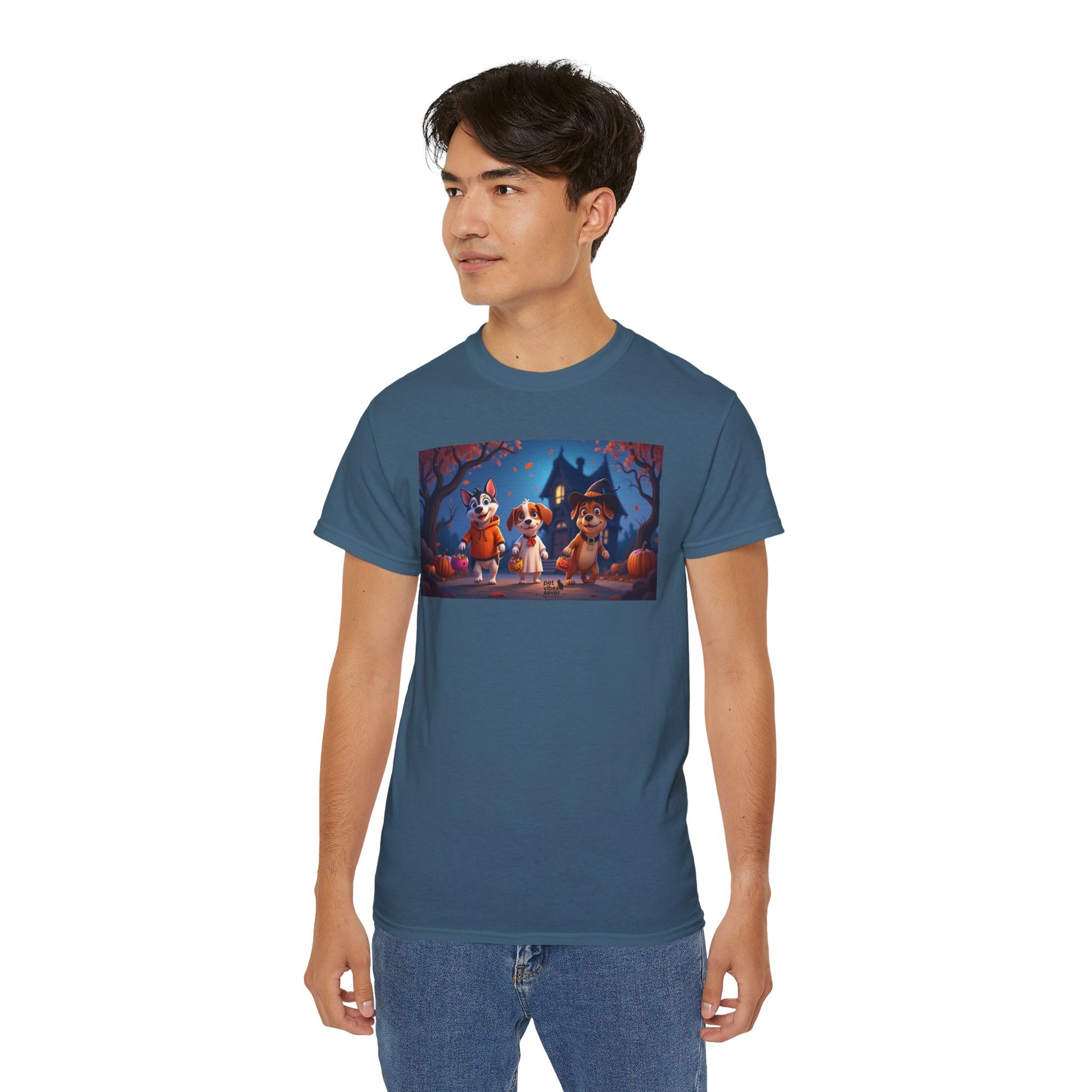 Whimsical Halloween Animal Tee, Unisex Cotton Shirt, Cute Graphic Tee, Fall Festival Apparel, Spooky Season Gift