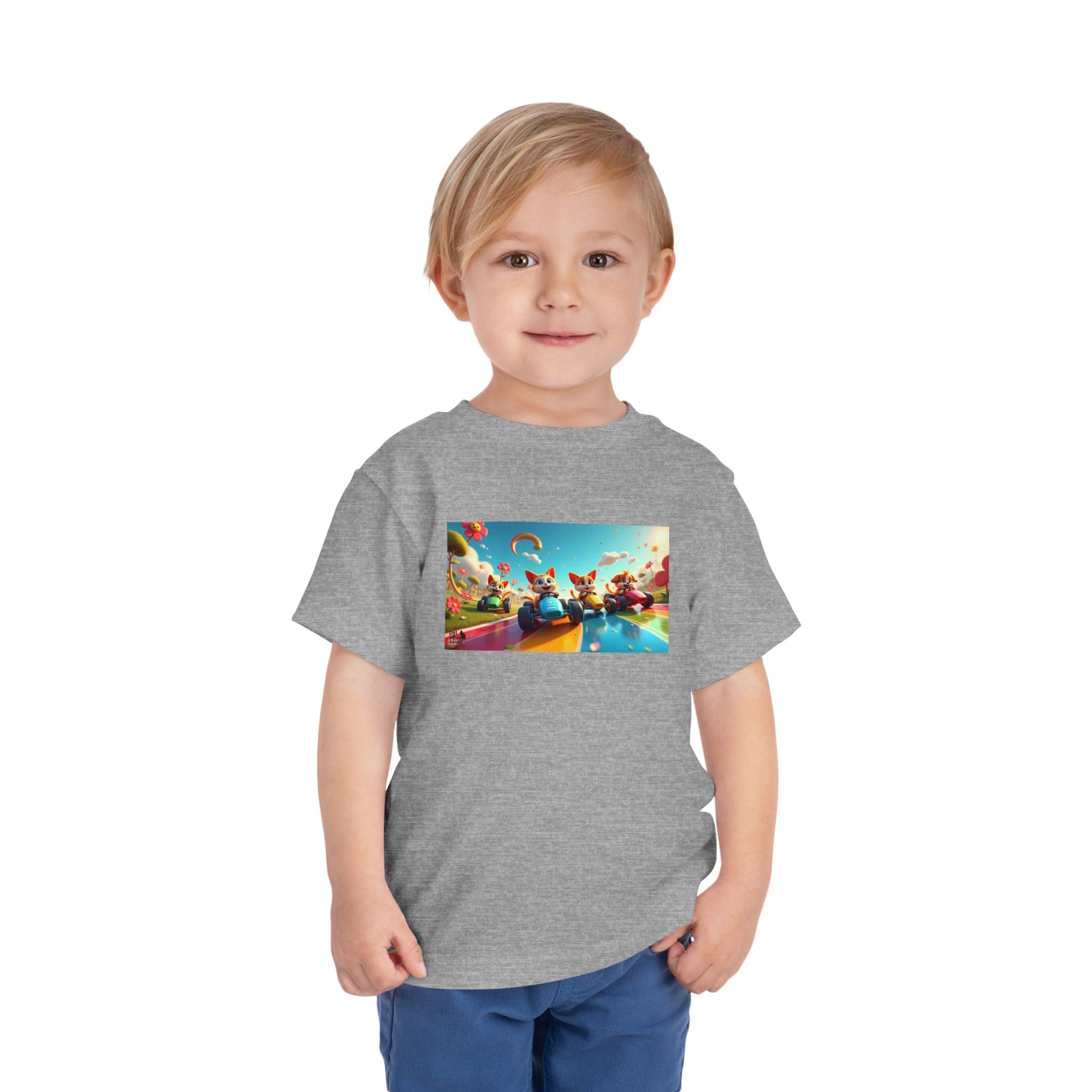 Colorful Toddler Short Sleeve Tee, Fun Kids T-Shirt, Summer Playwear, Birthday Gift, Rainbow Design Tee, Everyday Playwear