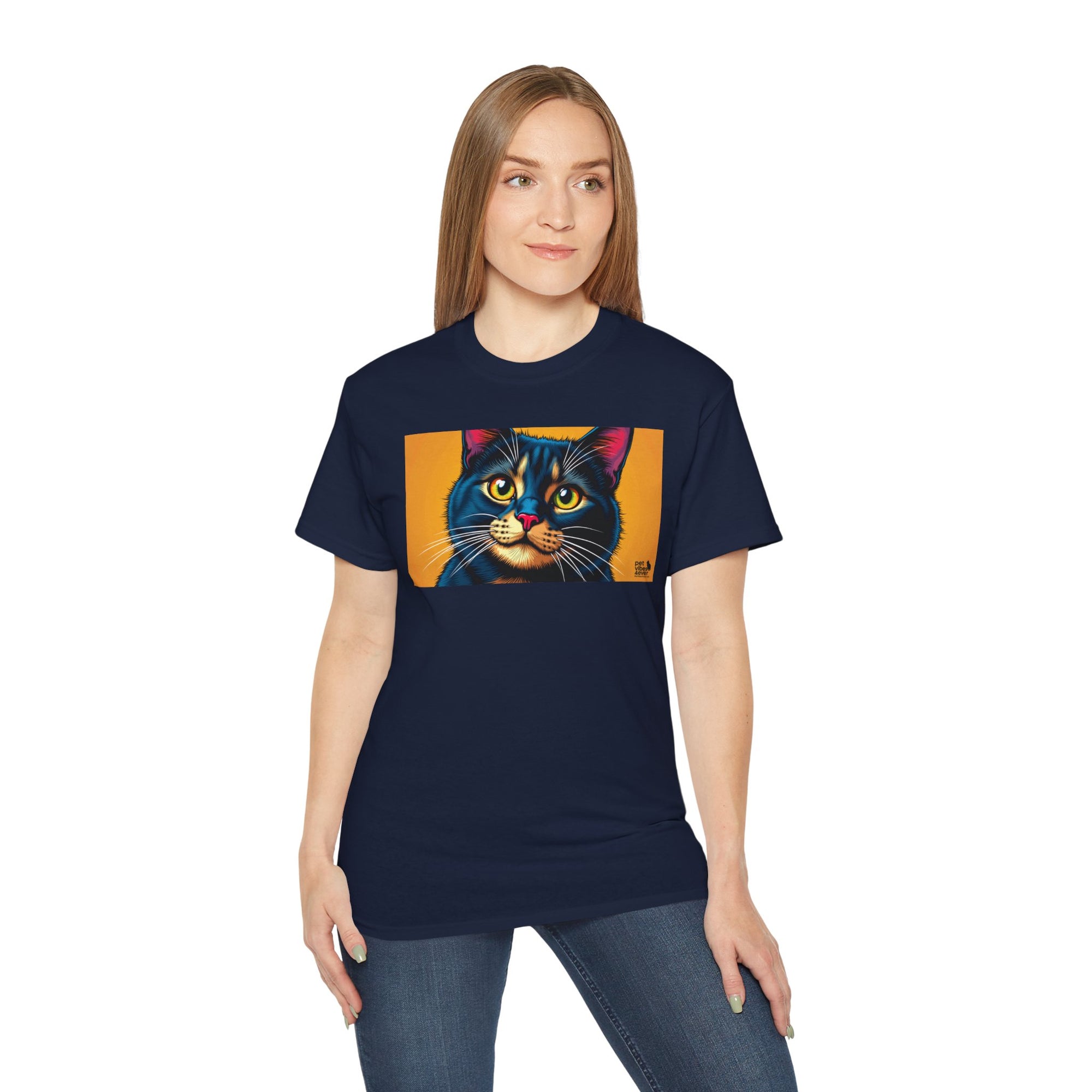 Whimsical Cat Art Tee, Funny Cat Lover Shirt, Gift for Cat Owners, Unique Pet Theme Apparel, Cozy Everyday Wear, Birthday Gift