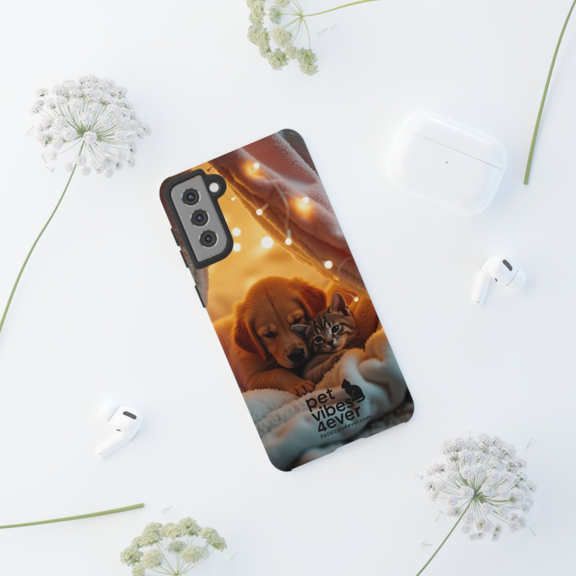 Pet Vibes Phone Case - Cute Dog & Cat Design, Animal Lover Gift, Customizable Pet Phone Cover, Collage Print Case for Kids