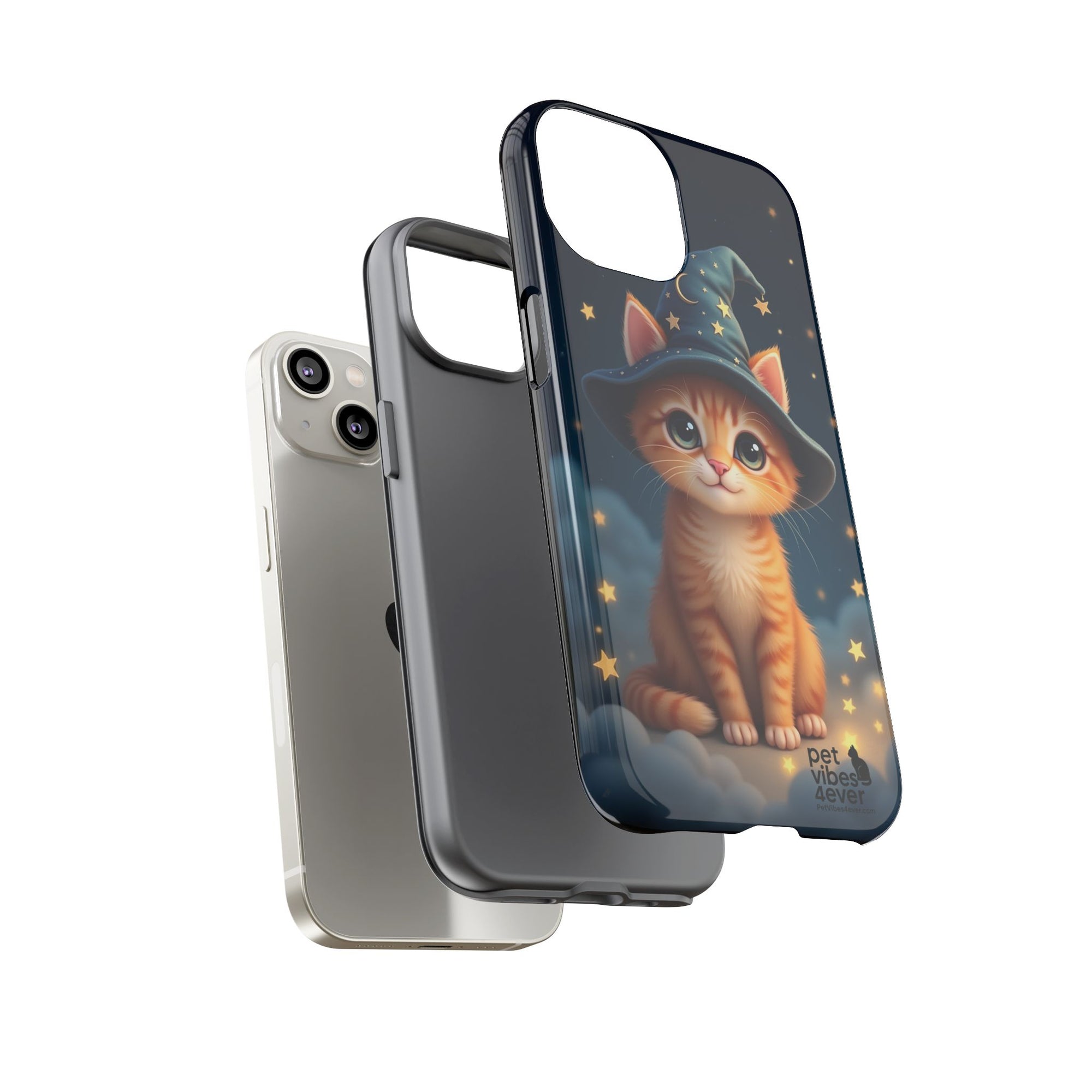 Cat-Themed Phone Case, Cute Cat Case, Pet Lover Gift, Kawaii Phone Accessory, Celestial Cat Design, Stylish Gadget Protector