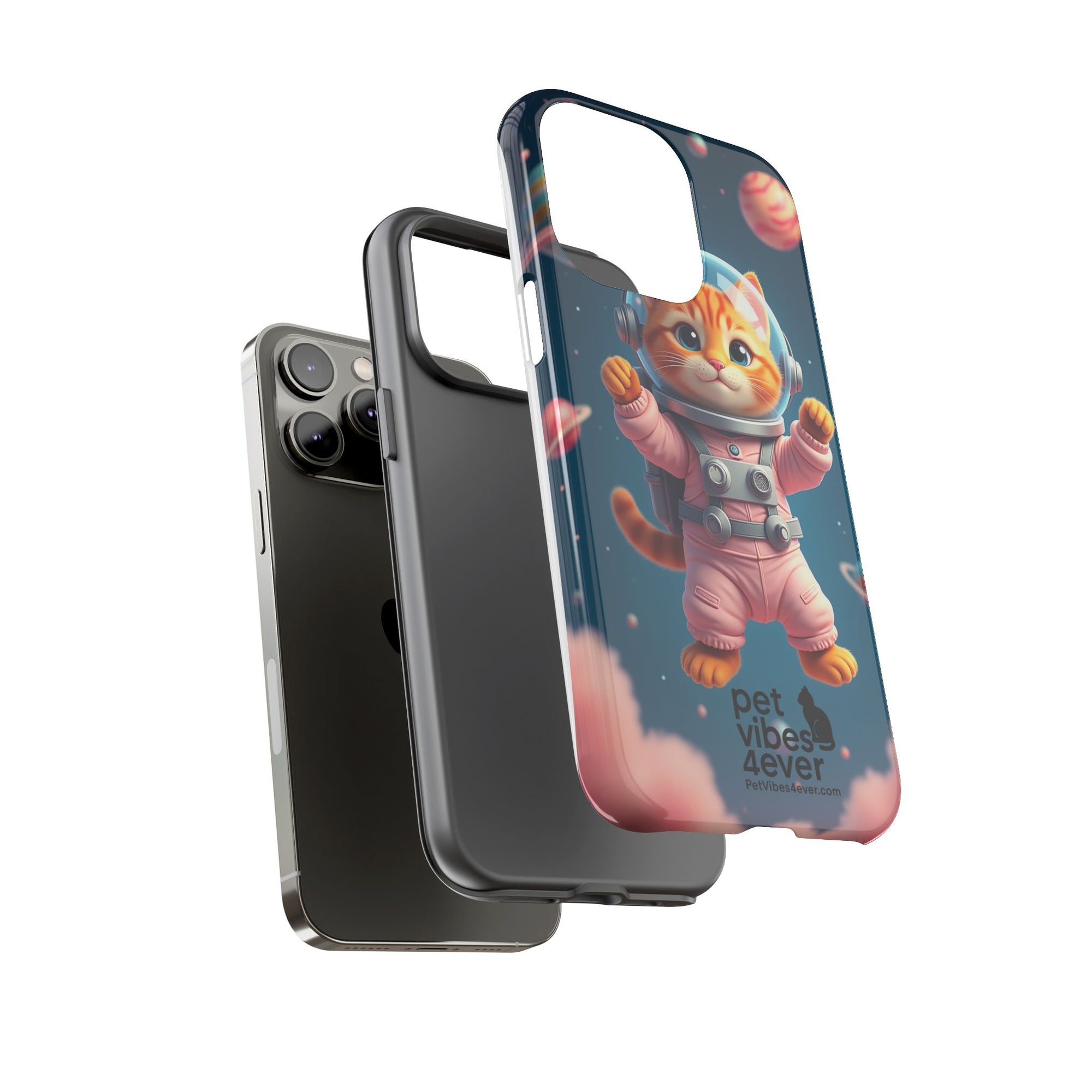 Cute Cat Phone Case, Cat Lovers Gift, Astrological Accessories, Fun Tech Gear, Space Theme Phone Cover
