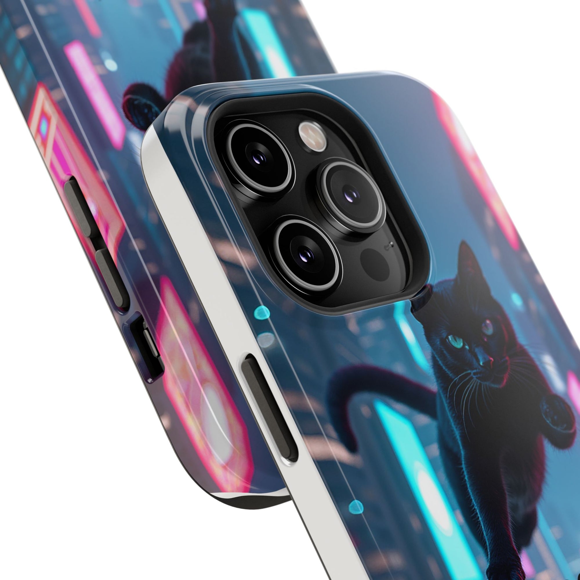 Cat-Themed Phone Case with Pet Vibes Design, Impact-Resistant Phone Case, Gift for Cat Lovers, Cute Pet Merchandise, Stylish Phone Accessory