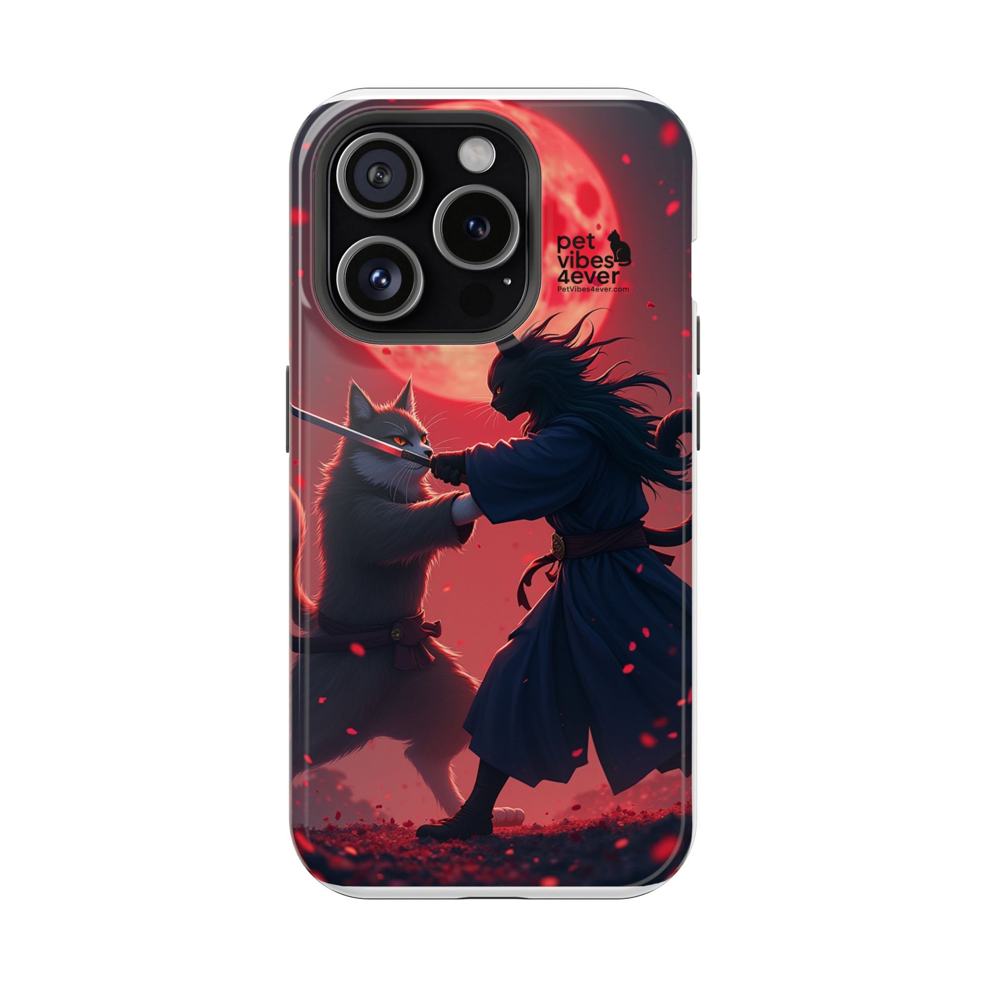 Samurai Cat Phone Case – Impact-Resistant, Pet Lovers, Cool Tech Accessories, Anime Aesthetic, Unique Gifts