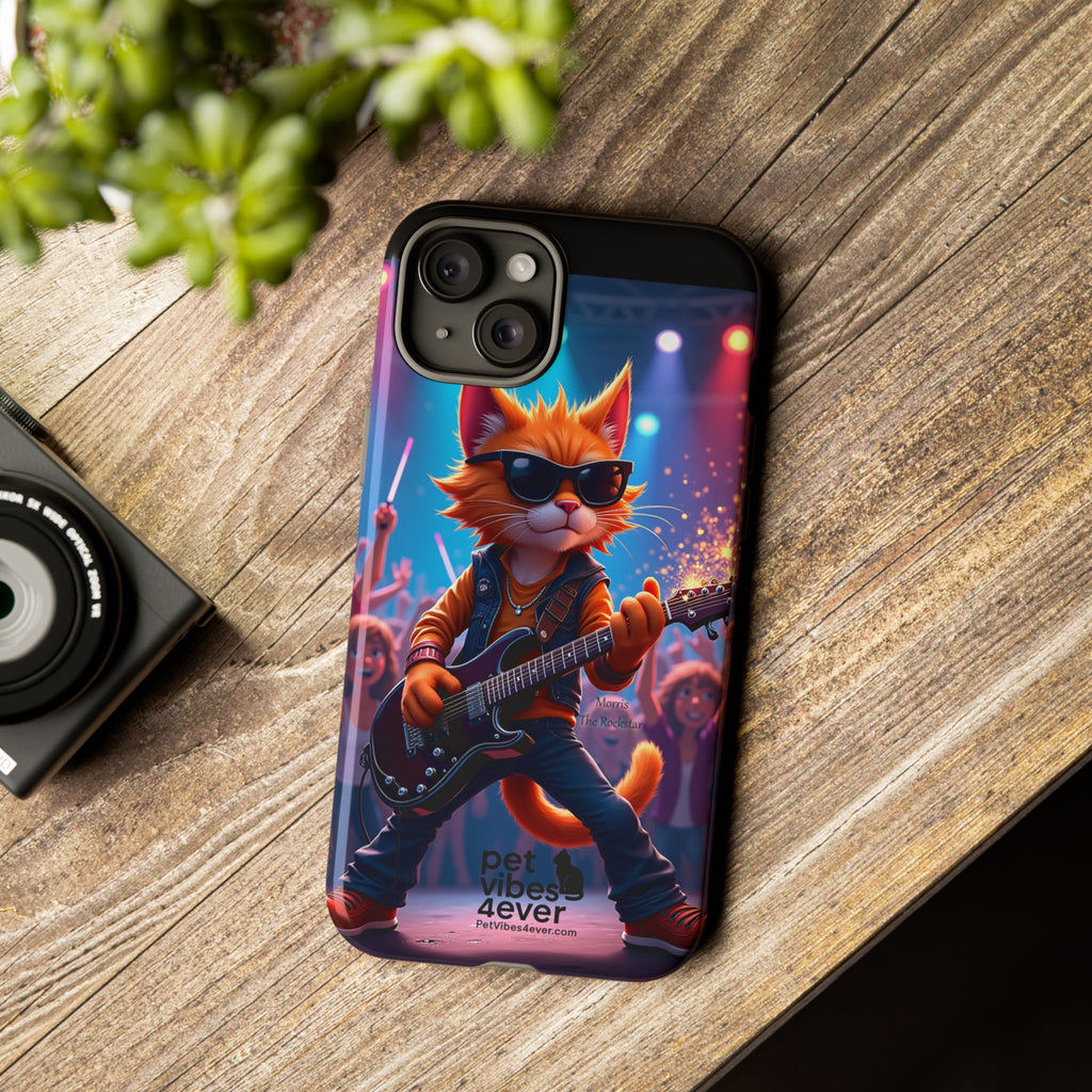 Rocking Cat Phone Case, Fun Cat Phone Cover, Cool Pet Vibes Gift, Music Lover Accessory, Unique Cat Phone Case