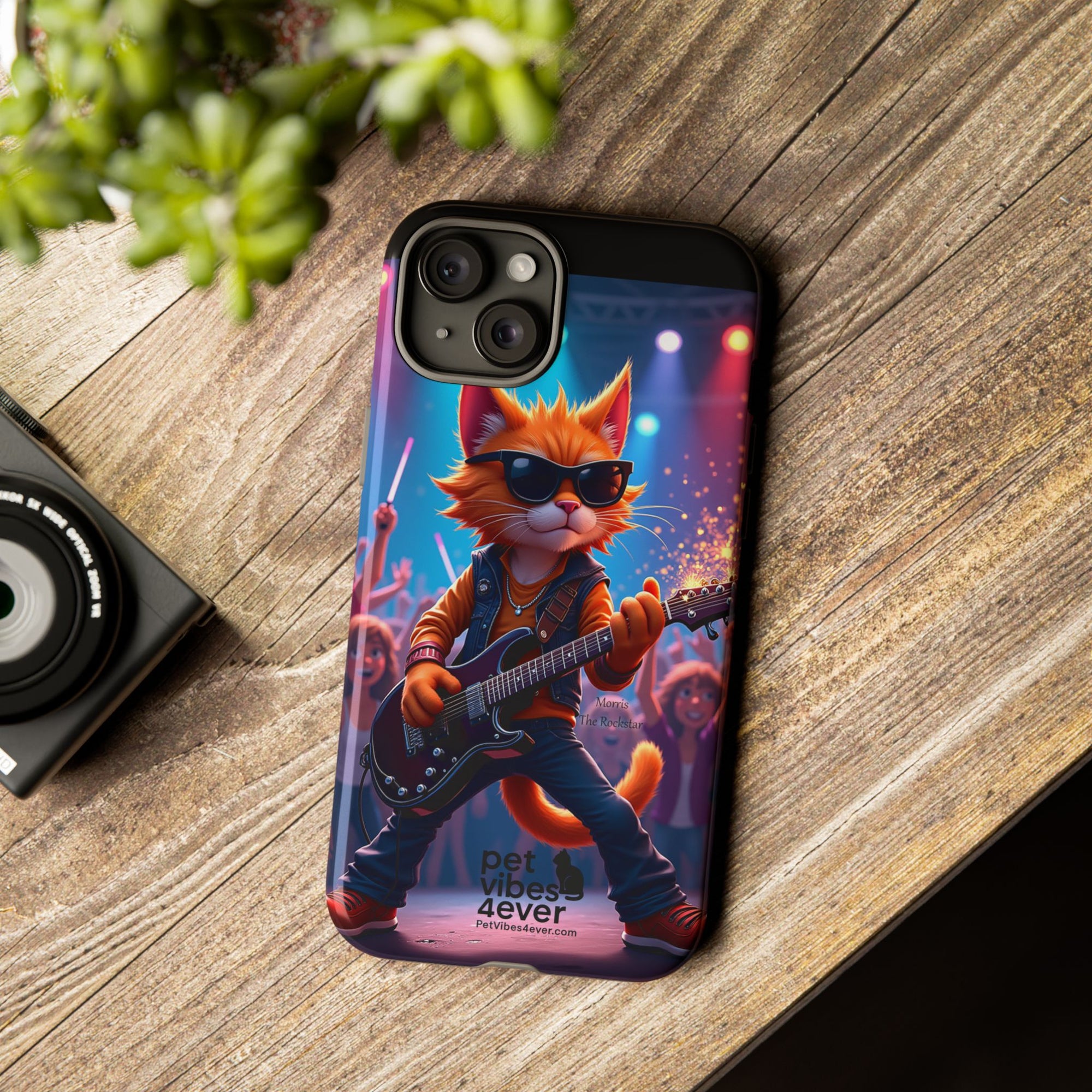 Rocking Cat Phone Case, Fun Cat Phone Cover, Cool Pet Vibes Gift, Music Lover Accessory, Unique Cat Phone Case