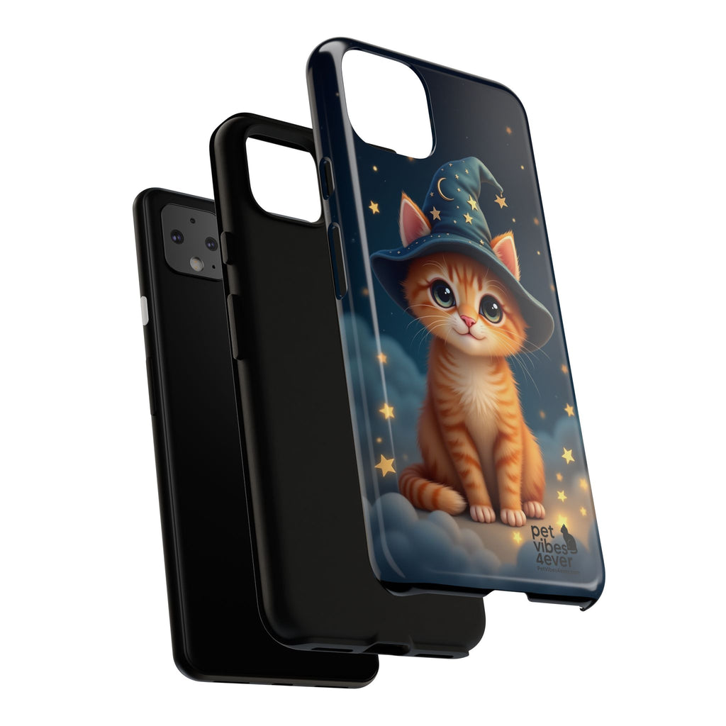 Cat-Themed Phone Case, Cute Cat Case, Pet Lover Gift, Kawaii Phone Accessory, Celestial Cat Design, Stylish Gadget Protector