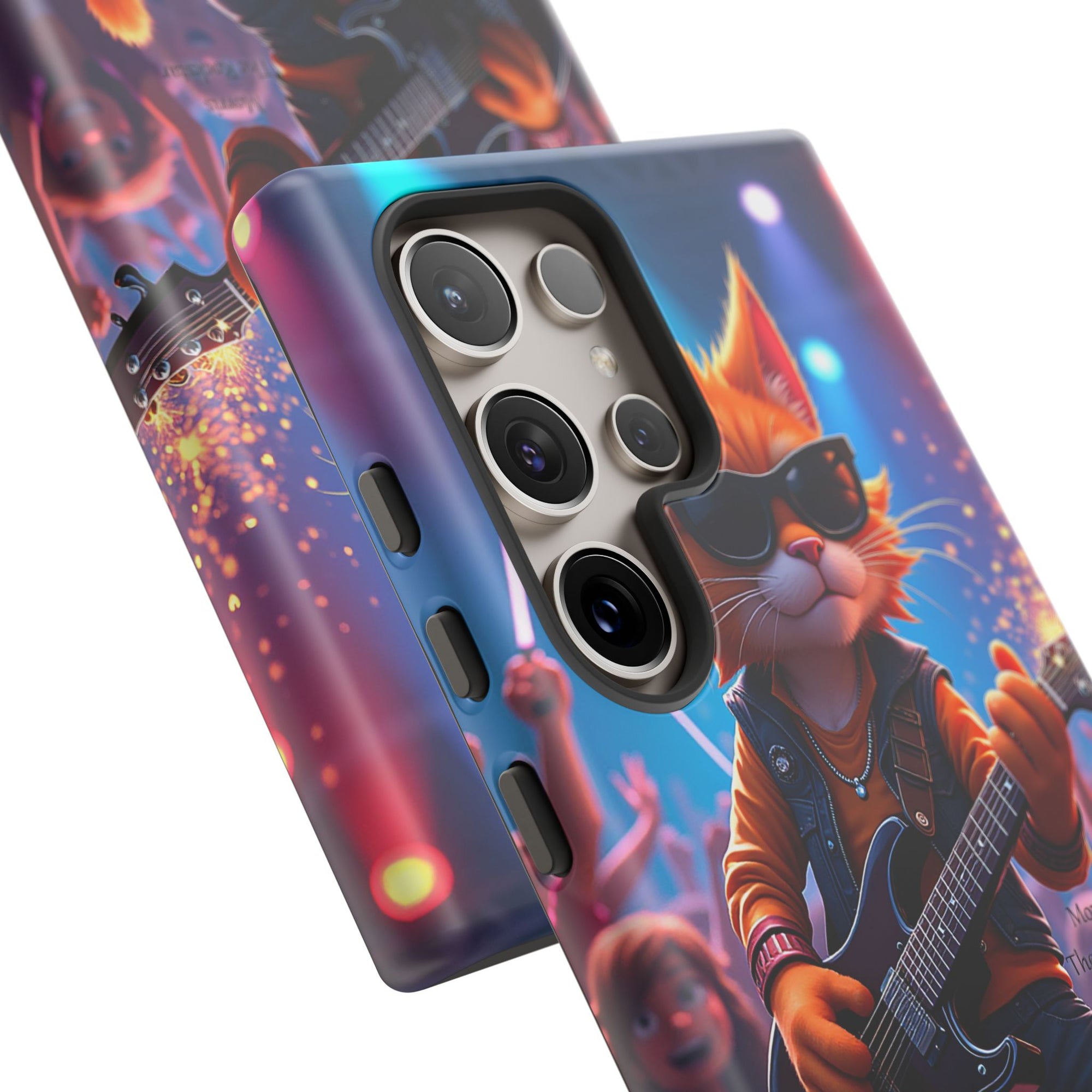 Guitar Cat Phone Case | Fun Pet Vibes | Unique Gift for Cat Lovers, Music Fans, Pet Owners, Birthday, Holidays, Personal Use