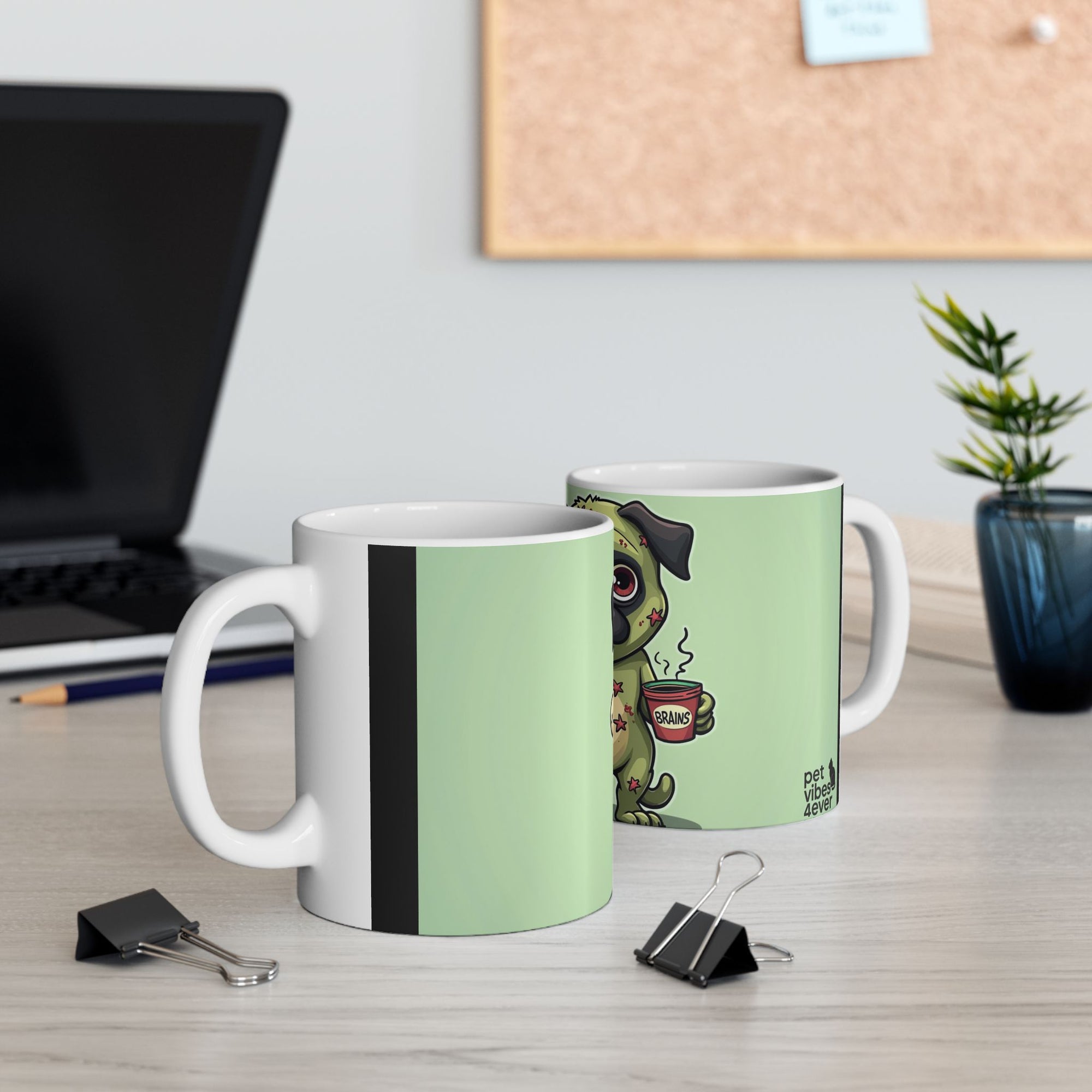 Cute Pug Zombie Mug, Funny Coffee Cup for Pet Lovers, Halloween Gift, Home Decor, Dog Lover's Present