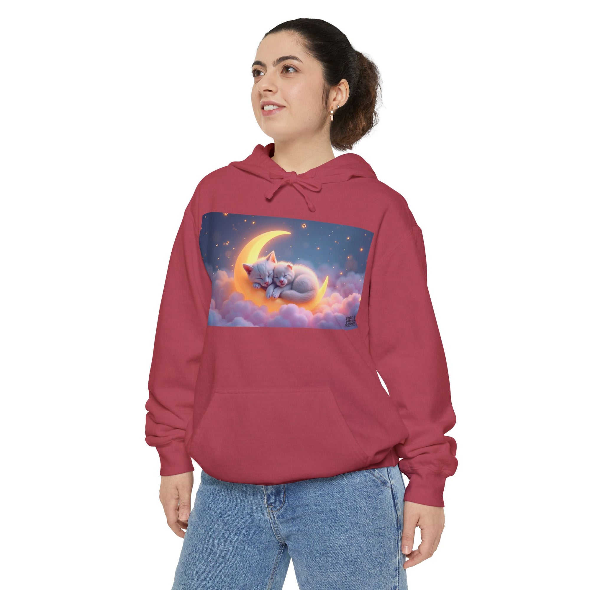 Dreamy Cat Hoodie, Cozy Unisex Hoodie, Cute Hoodie for Cat Lovers, Stylish Gift for Her, Relaxed Fashion for Everyday Use