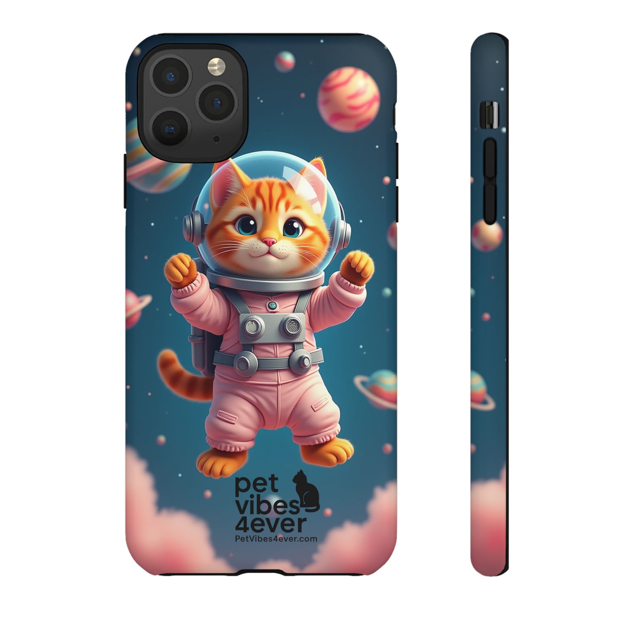 Cute Cat Phone Case, Cat Lovers Gift, Astrological Accessories, Fun Tech Gear, Space Theme Phone Cover