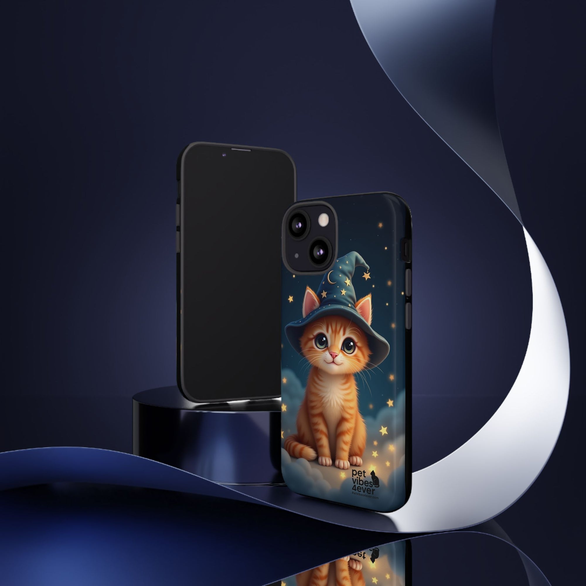 Cat-Themed Phone Case, Cute Cat Case, Pet Lover Gift, Kawaii Phone Accessory, Celestial Cat Design, Stylish Gadget Protector