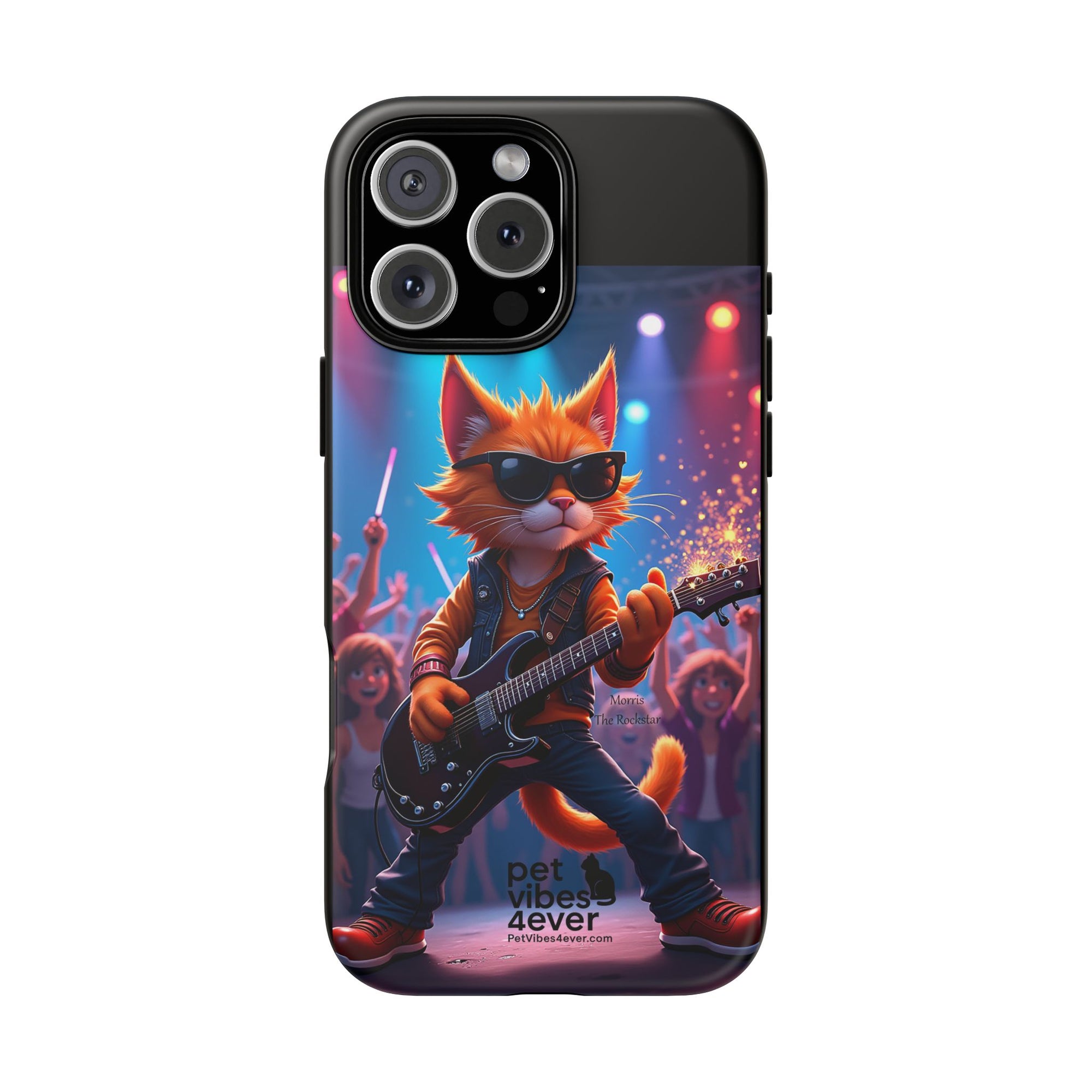 Rocking Cat Phone Case, Fun Cat Phone Cover, Cool Pet Vibes Gift, Music Lover Accessory, Unique Cat Phone Case