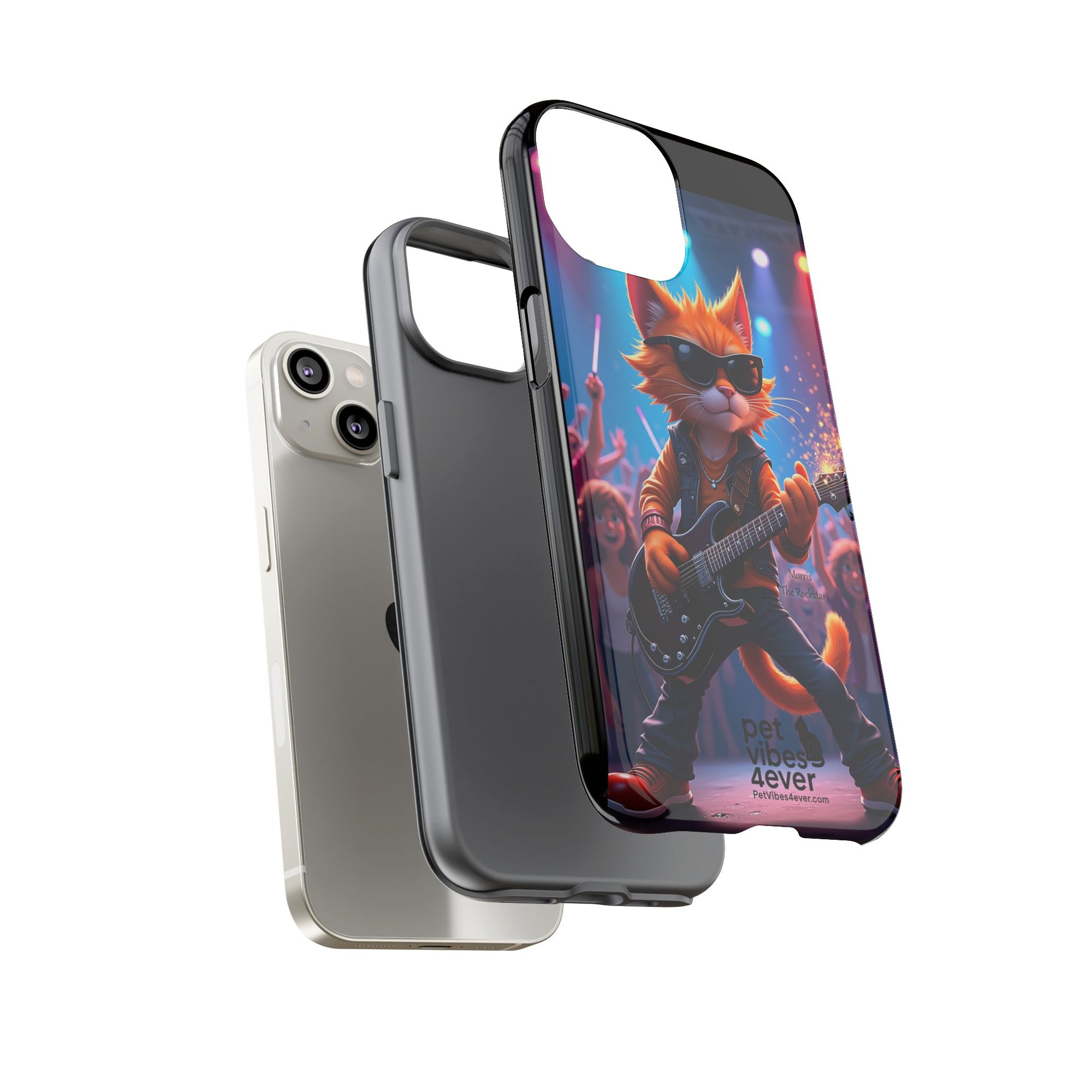 Rocking Cat Phone Case, Fun Cat Phone Cover, Cool Pet Vibes Gift, Music Lover Accessory, Unique Cat Phone Case