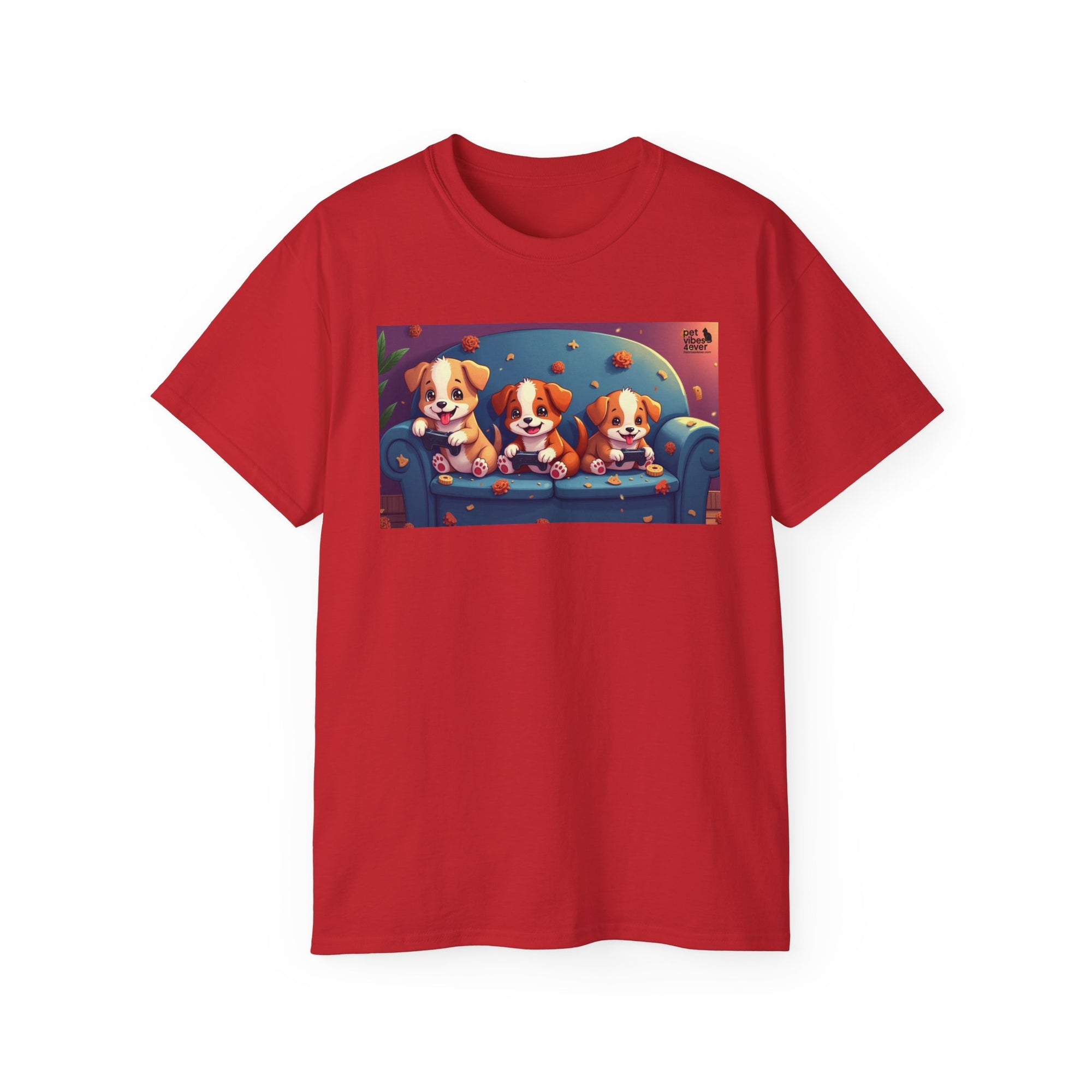 Cute Puppy Friends Unisex Tee, Pet Lover Gift, Dog Themed Shirt, Casual Wear, Animal Lover Apparel