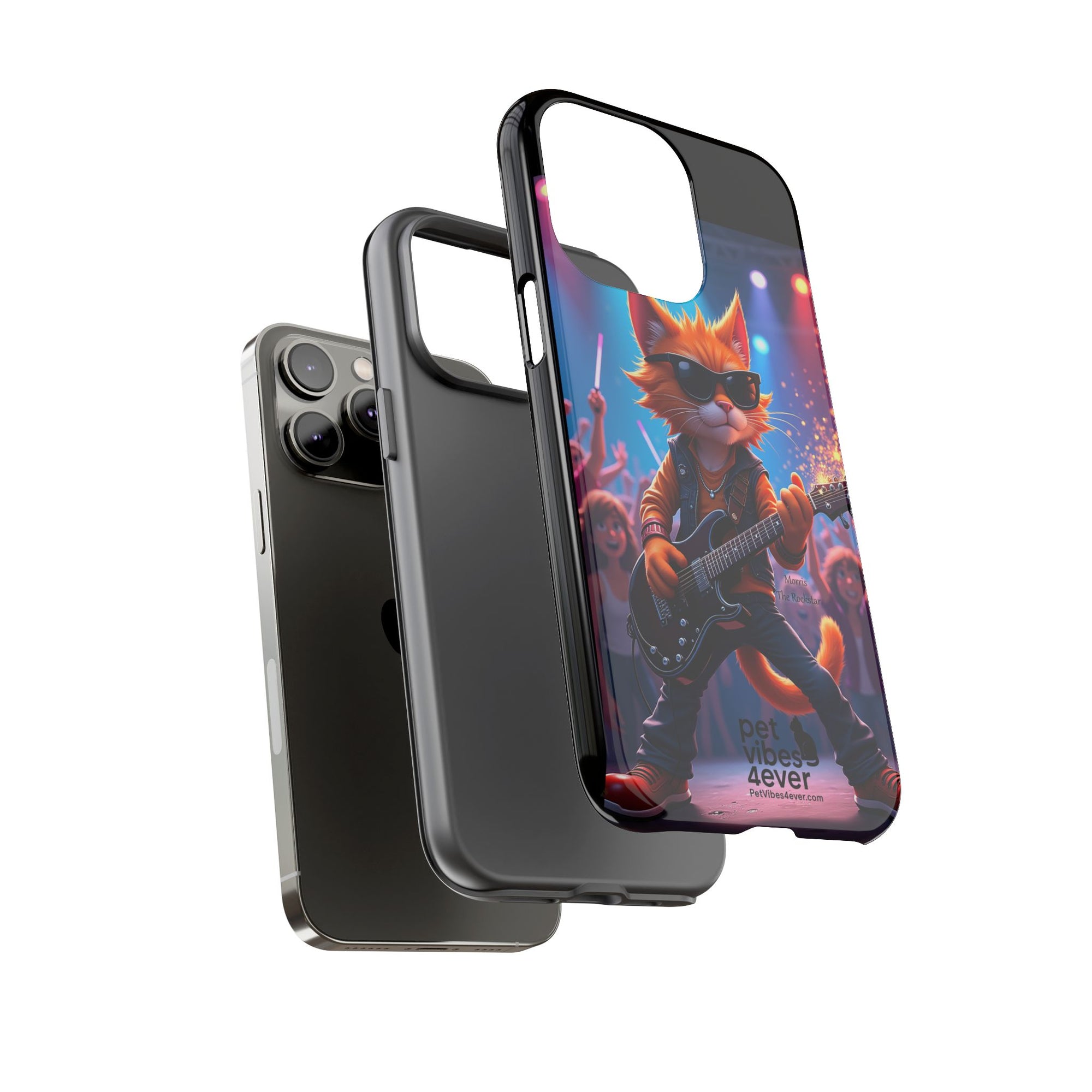 Rocking Cat Phone Case, Fun Cat Phone Cover, Cool Pet Vibes Gift, Music Lover Accessory, Unique Cat Phone Case