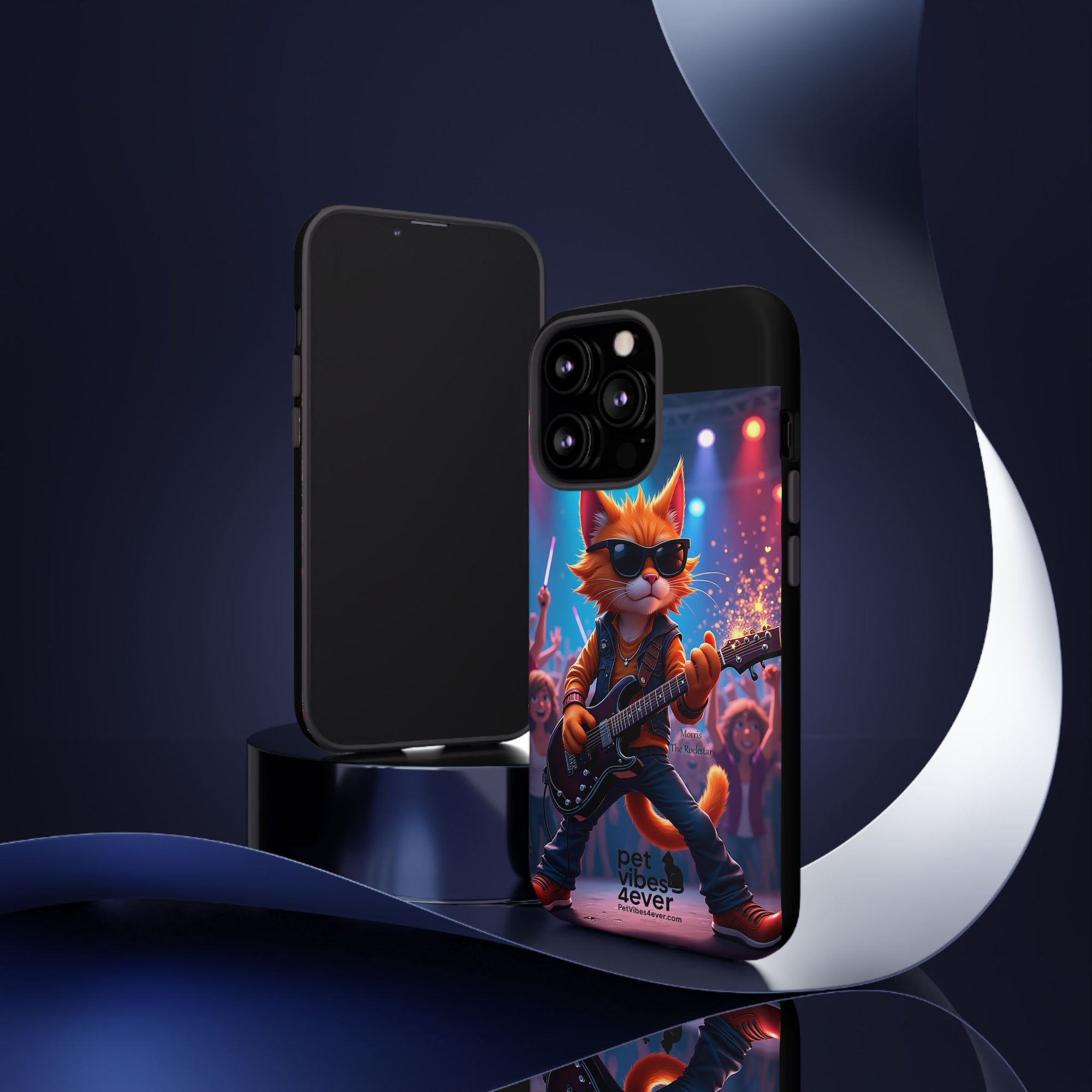 Rocking Cat Phone Case, Fun Cat Phone Cover, Cool Pet Vibes Gift, Music Lover Accessory, Unique Cat Phone Case