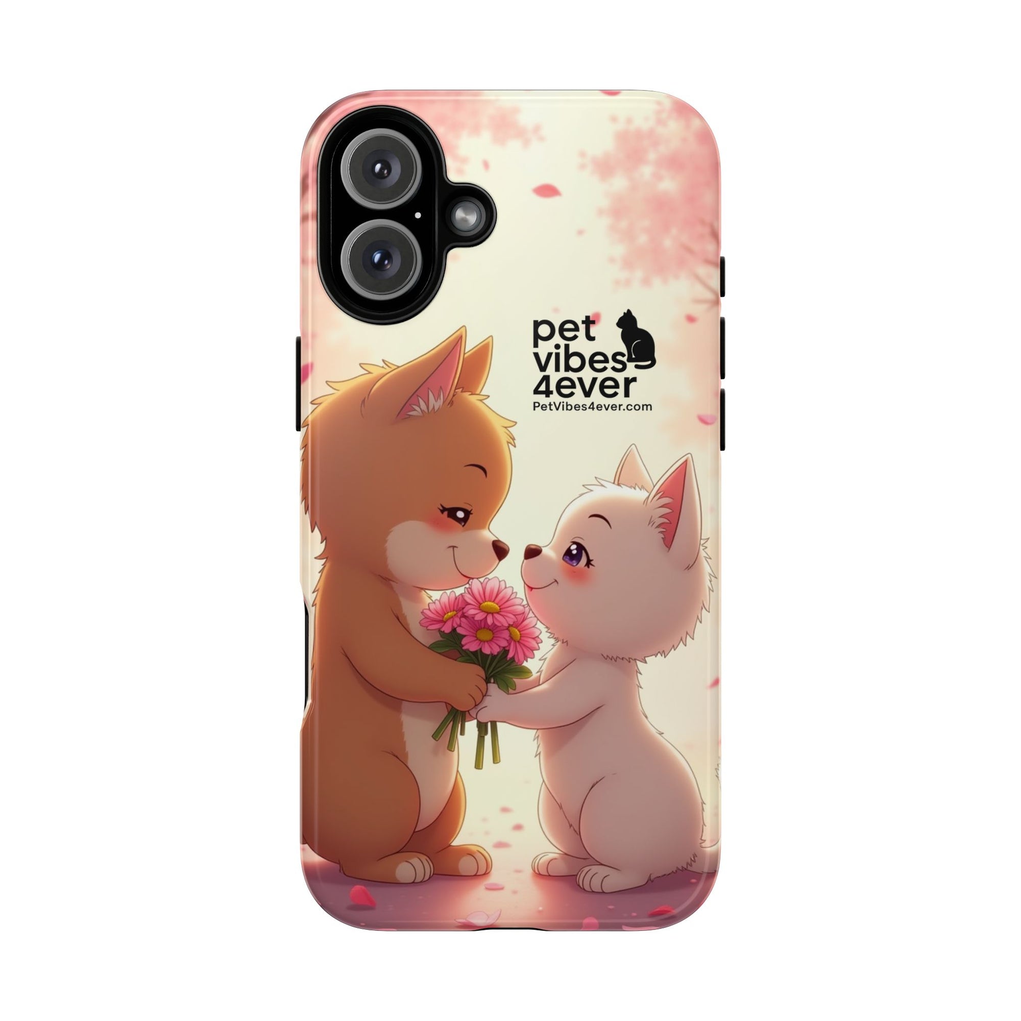 Cute Pet Phone Case, Animal Lovers Gift, Valentine’s Day Present, Custom Phone Cover, Happy Couple Design, Pet Vibes Forever