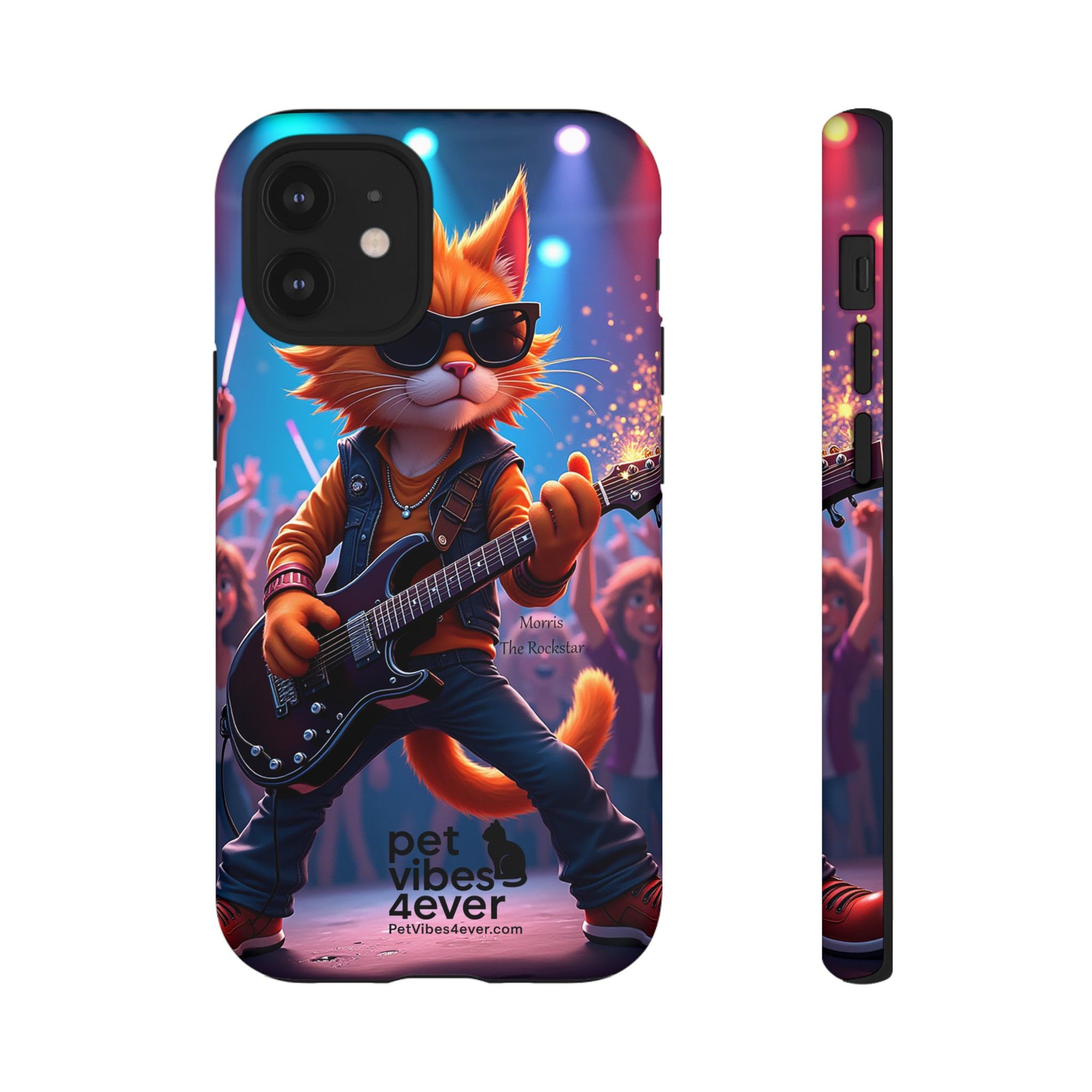 Rocking Cat Phone Case, Fun Cat Phone Cover, Cool Pet Vibes Gift, Music Lover Accessory, Unique Cat Phone Case