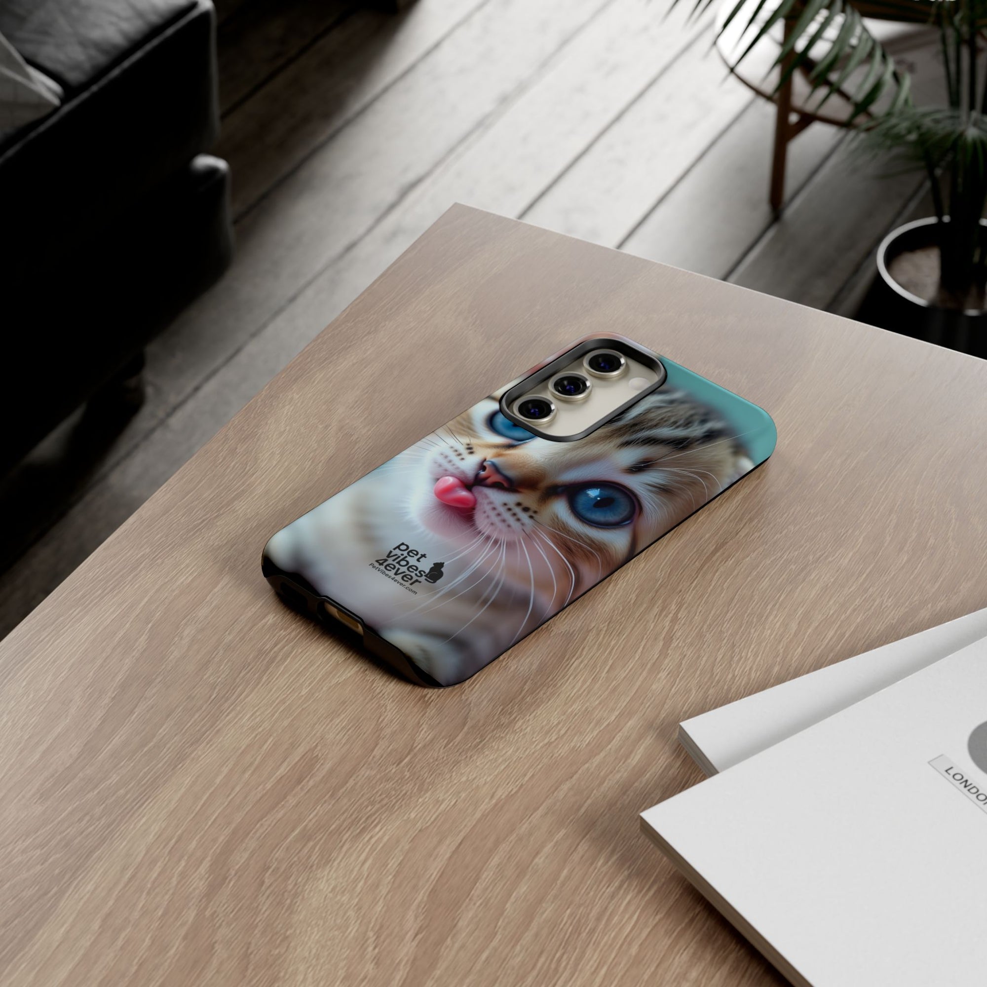 Cute Cat Phone Case, Pet Lover Gift, Durable Phone Cover, Animal Print Case, Cute Kitten Accessory