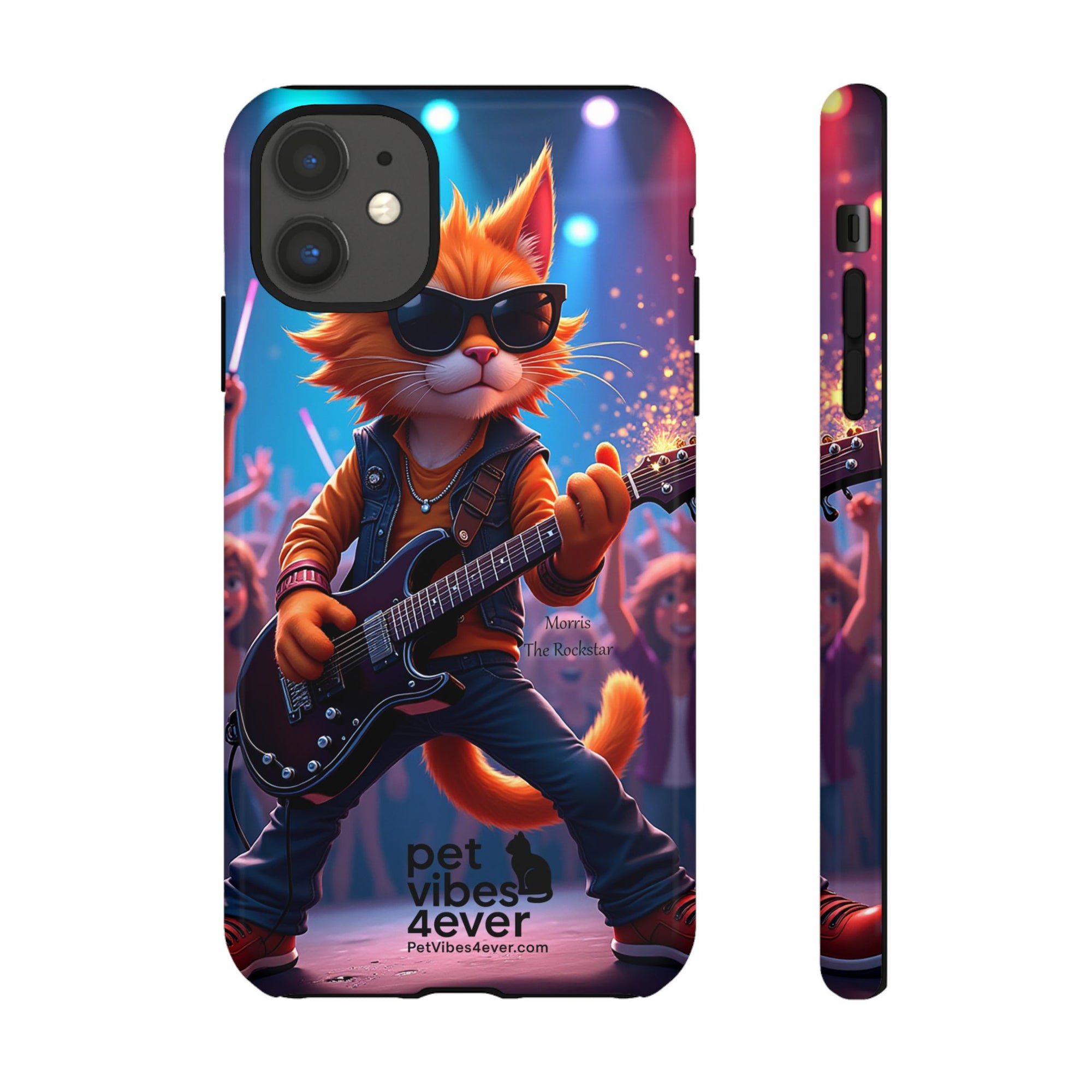 Rocking Cat Phone Case, Fun Cat Phone Cover, Cool Pet Vibes Gift, Music Lover Accessory, Unique Cat Phone Case