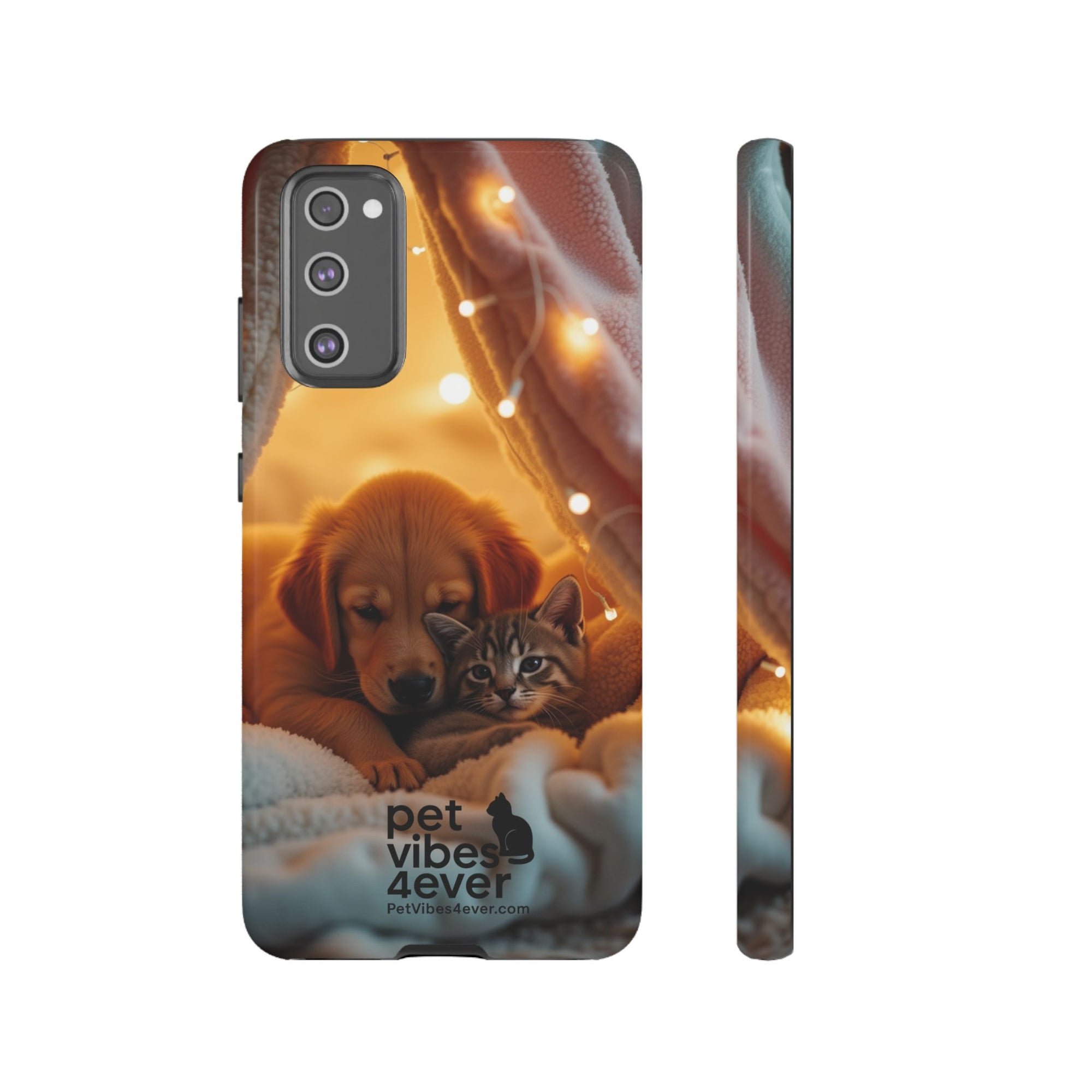 Pet Vibes Phone Case - Cute Dog & Cat Design, Animal Lover Gift, Customizable Pet Phone Cover, Collage Print Case for Kids