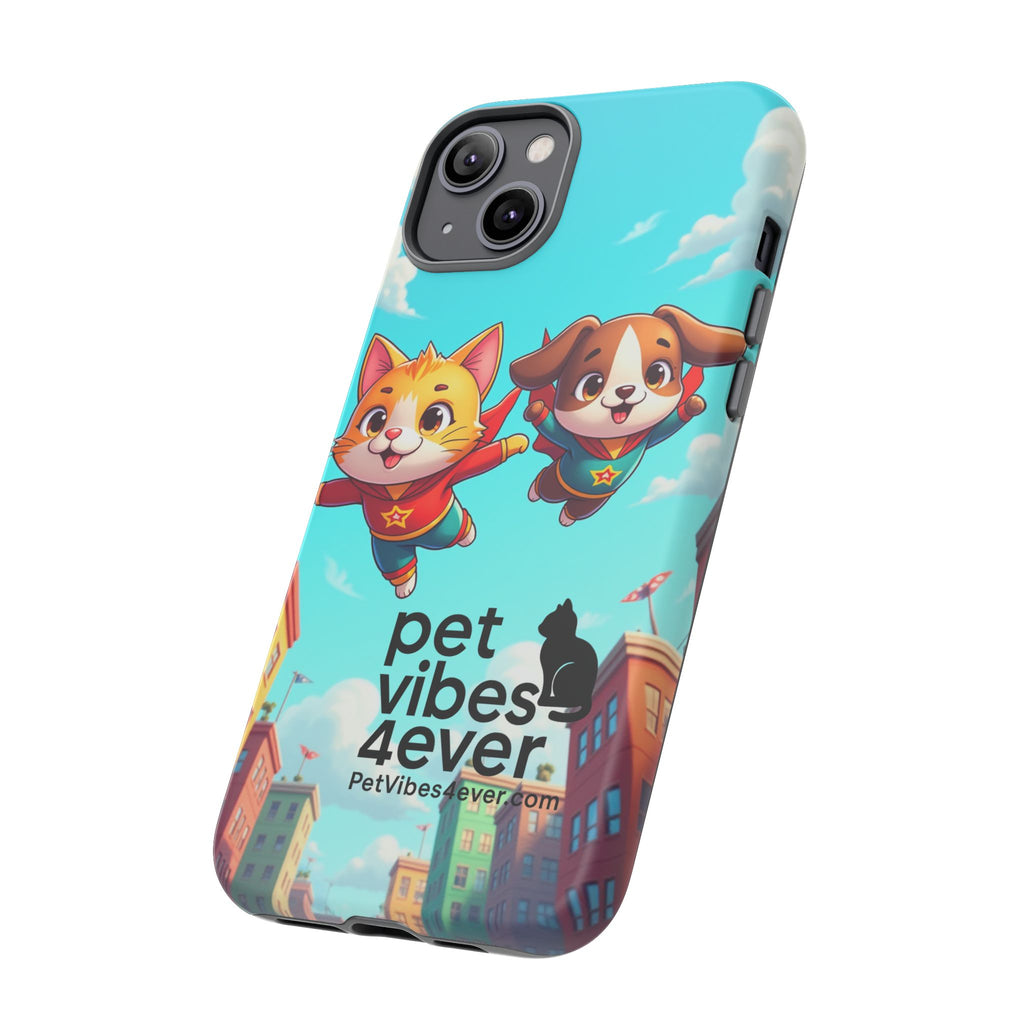 Pet Vibes Phone Case - Playful Cat and Dog Design, Animal Lover Gift, Cute Pet Accessory, Colorful Phone Cover, Fun Pet Gifts