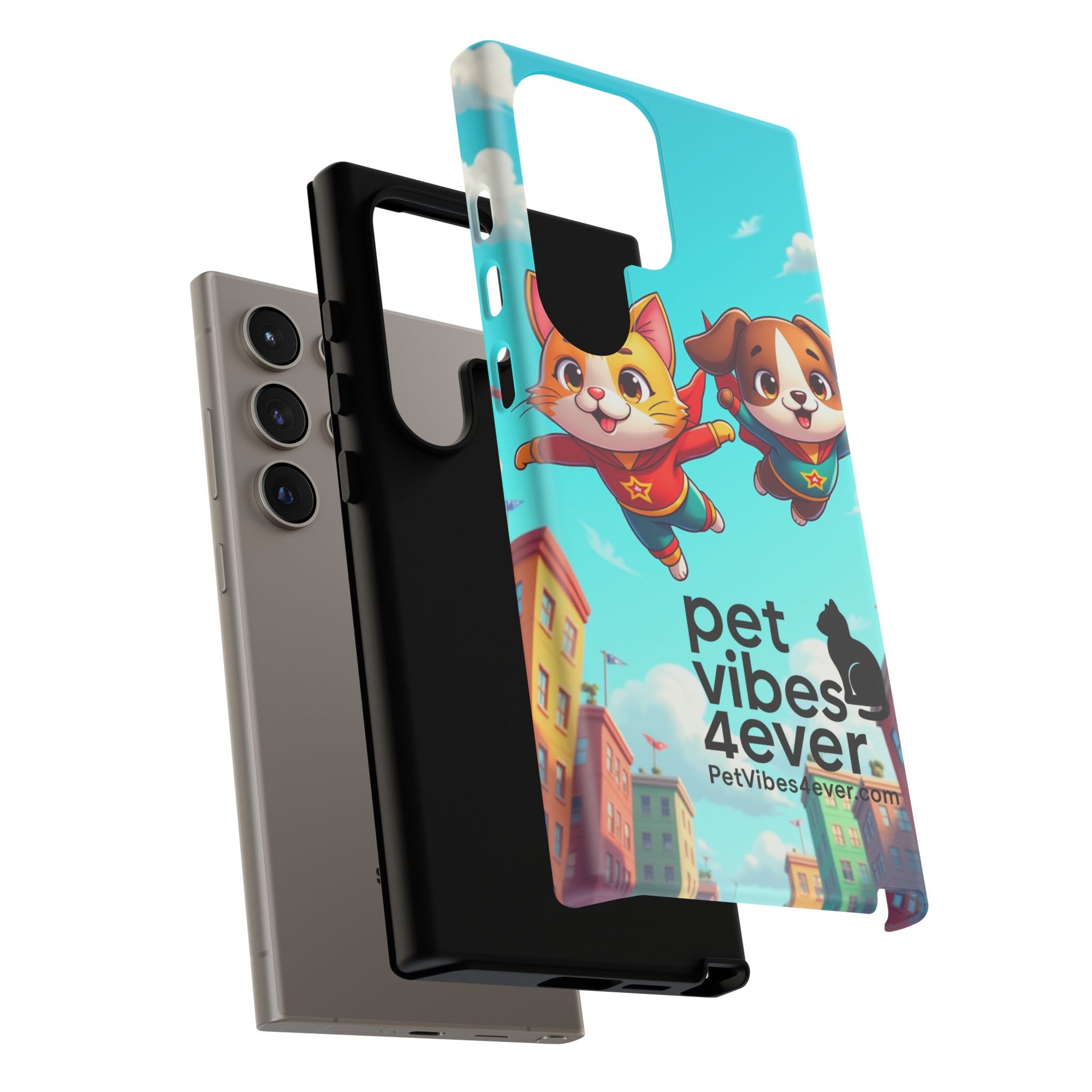 Pet Vibes Forever Tough Phone Cases, Cute Dog and Cat Design, Pet Lover Gift, Fun Phone Accessory, Animal Theme Decor