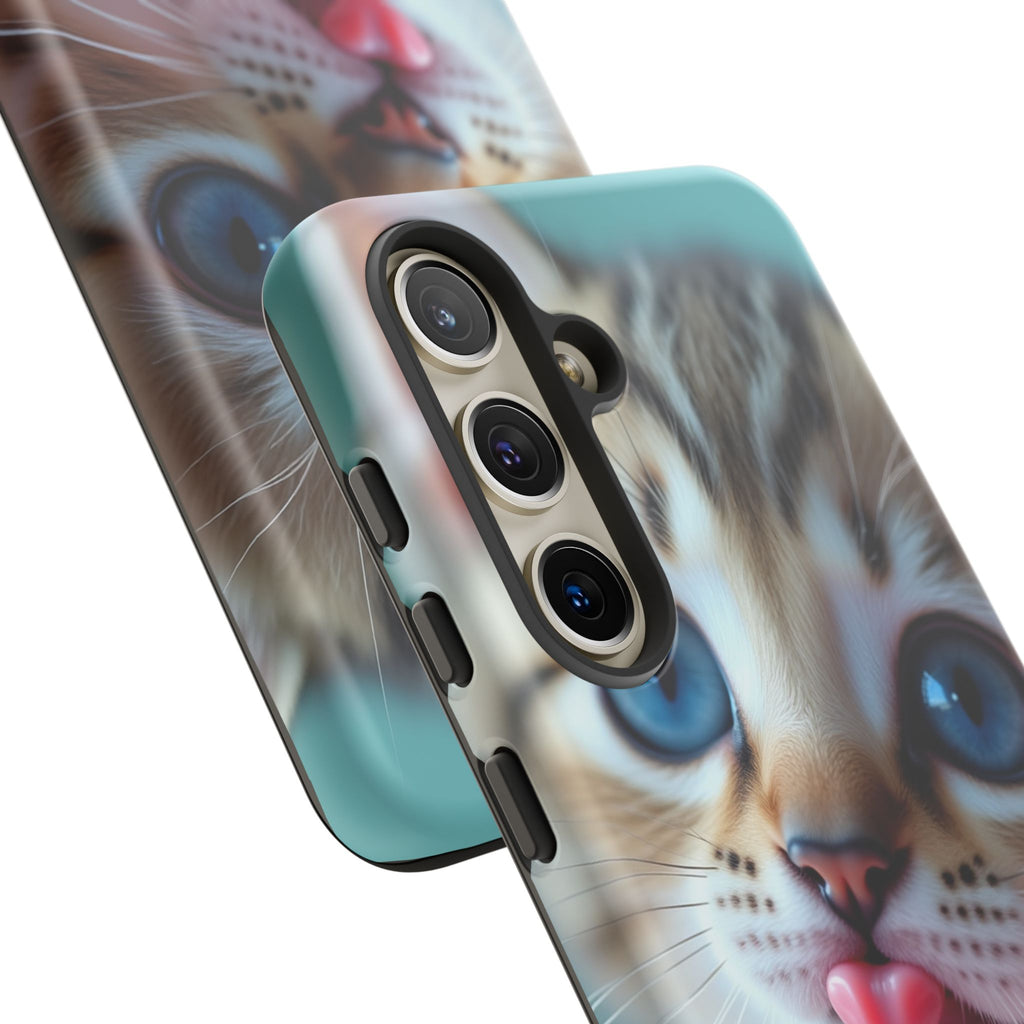 Cute Cat Phone Case, Pet Lover Gift, Durable Phone Cover, Animal Print Case, Cute Kitten Accessory