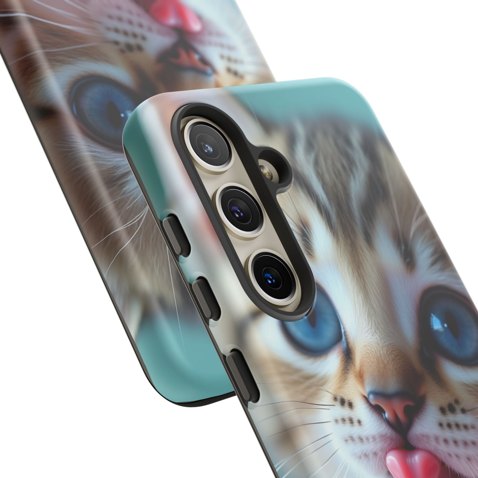 Cute Cat Phone Case, Pet Lover Gift, Durable Phone Cover, Animal Print Case, Cute Kitten Accessory