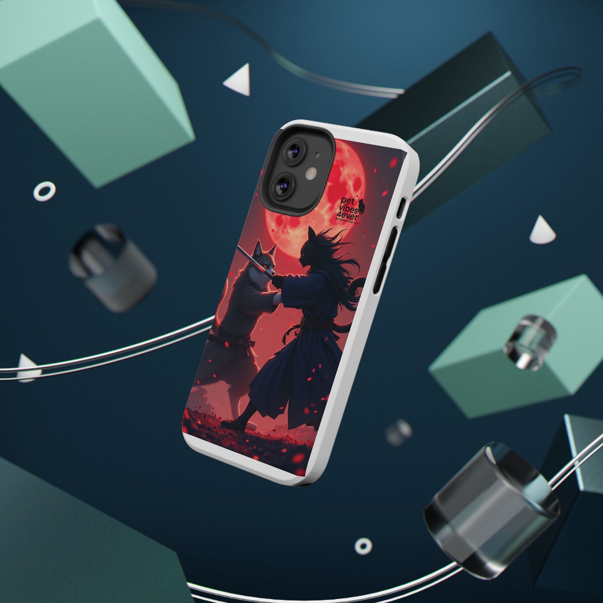 Samurai Cat Phone Case – Impact-Resistant, Pet Lovers, Cool Tech Accessories, Anime Aesthetic, Unique Gifts