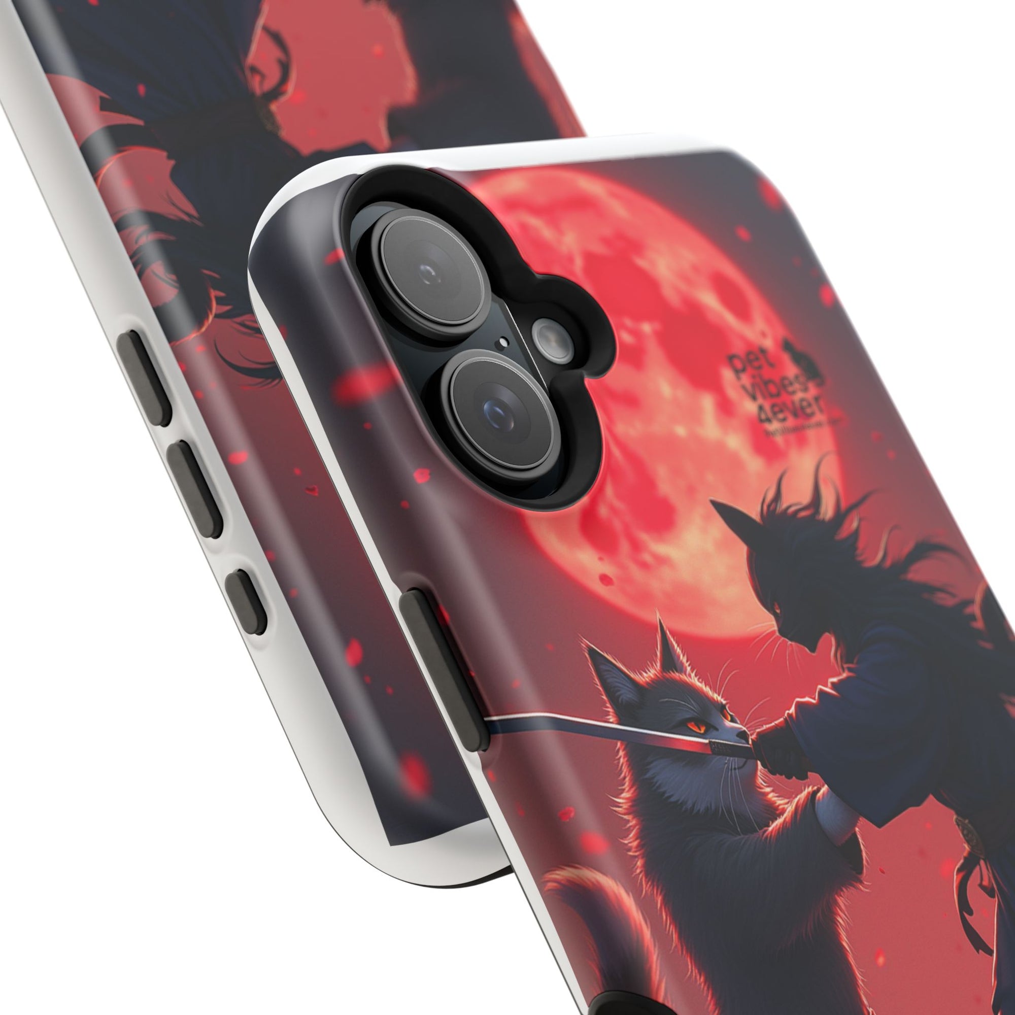 Samurai Cat Phone Case – Impact-Resistant, Pet Lovers, Cool Tech Accessories, Anime Aesthetic, Unique Gifts