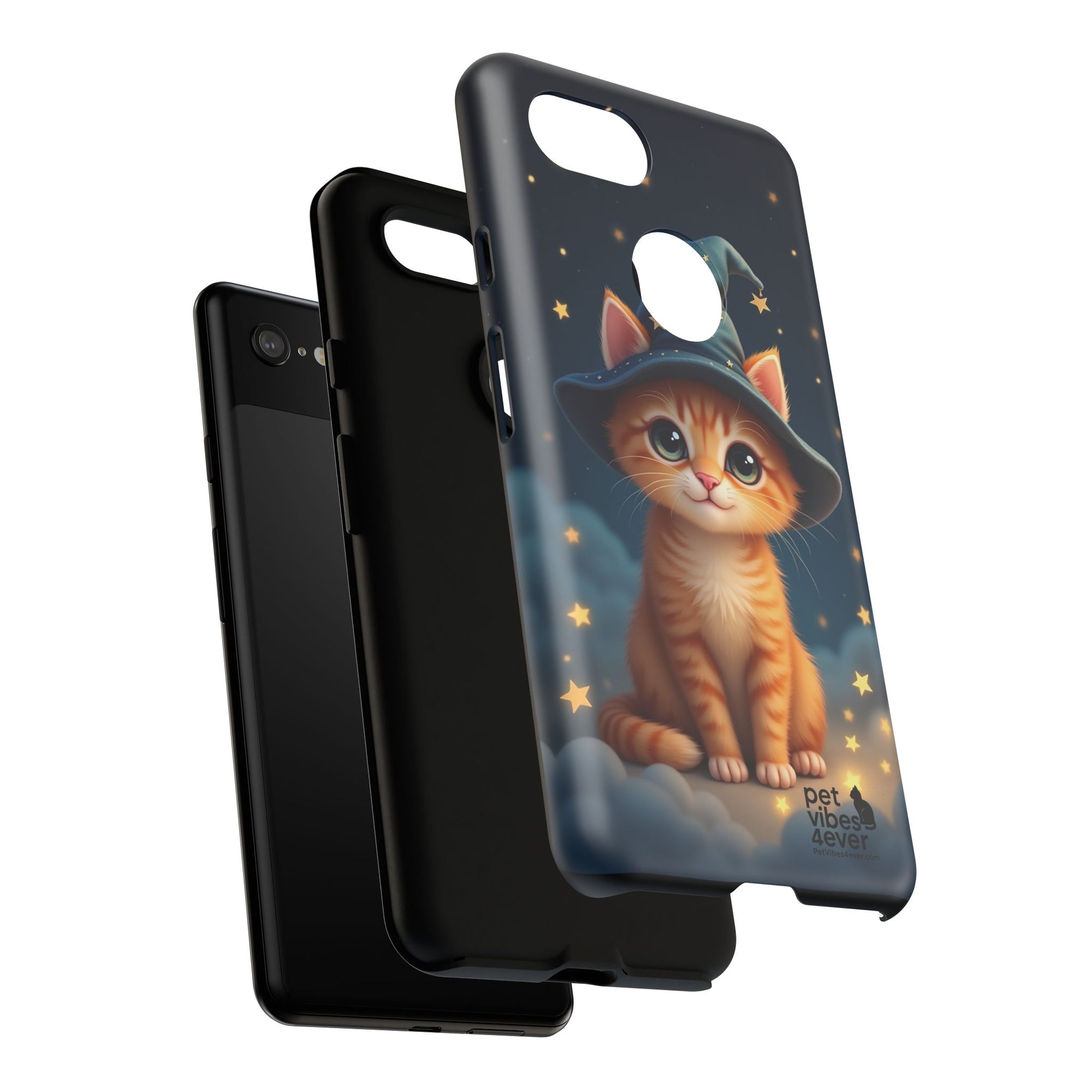 Cat-Themed Phone Case, Cute Cat Case, Pet Lover Gift, Kawaii Phone Accessory, Celestial Cat Design, Stylish Gadget Protector