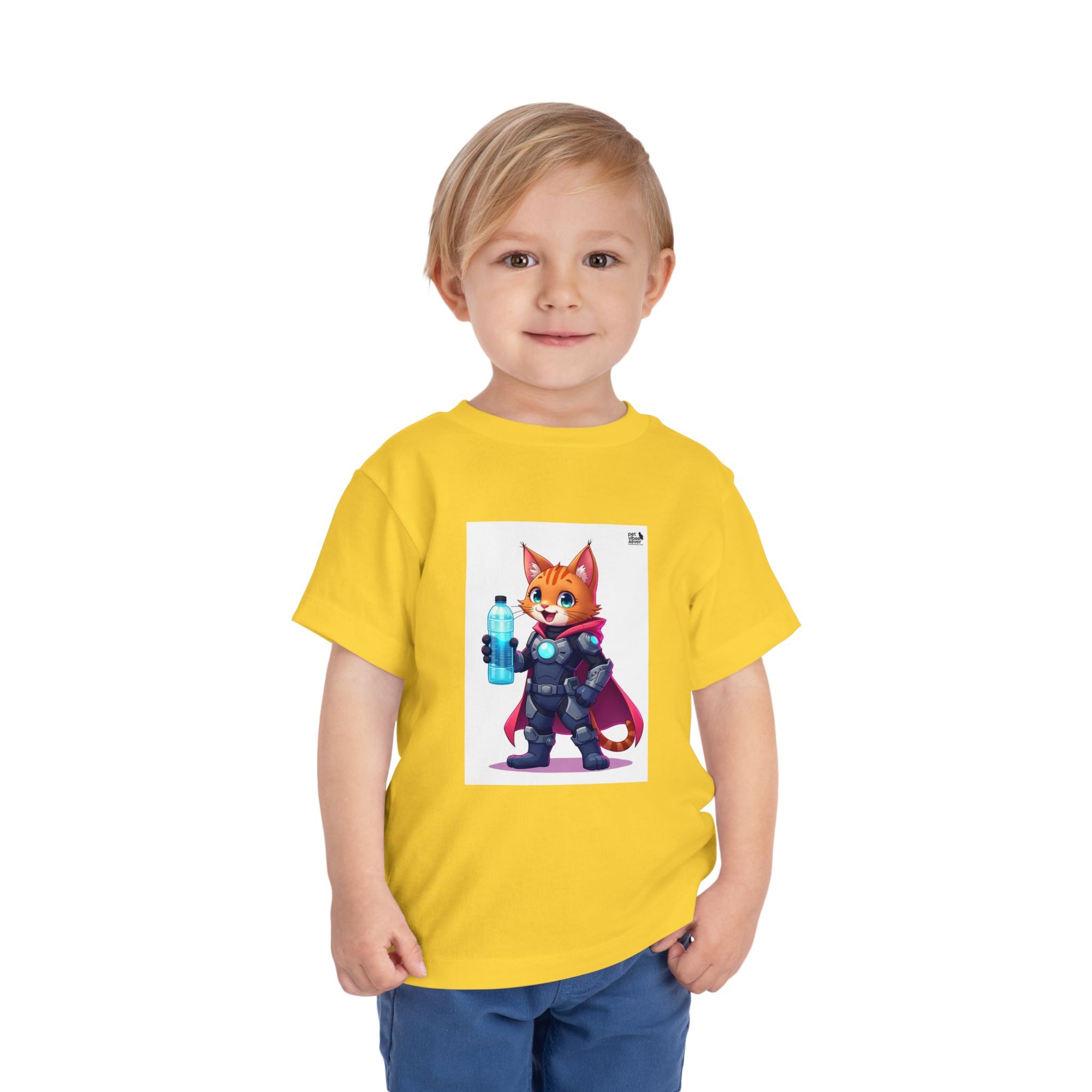 Superhero Cat Toddler Tee, Kids Graphic T-Shirt, Cute Animal Shirt, Birthday Gift, Funny Pet Tee