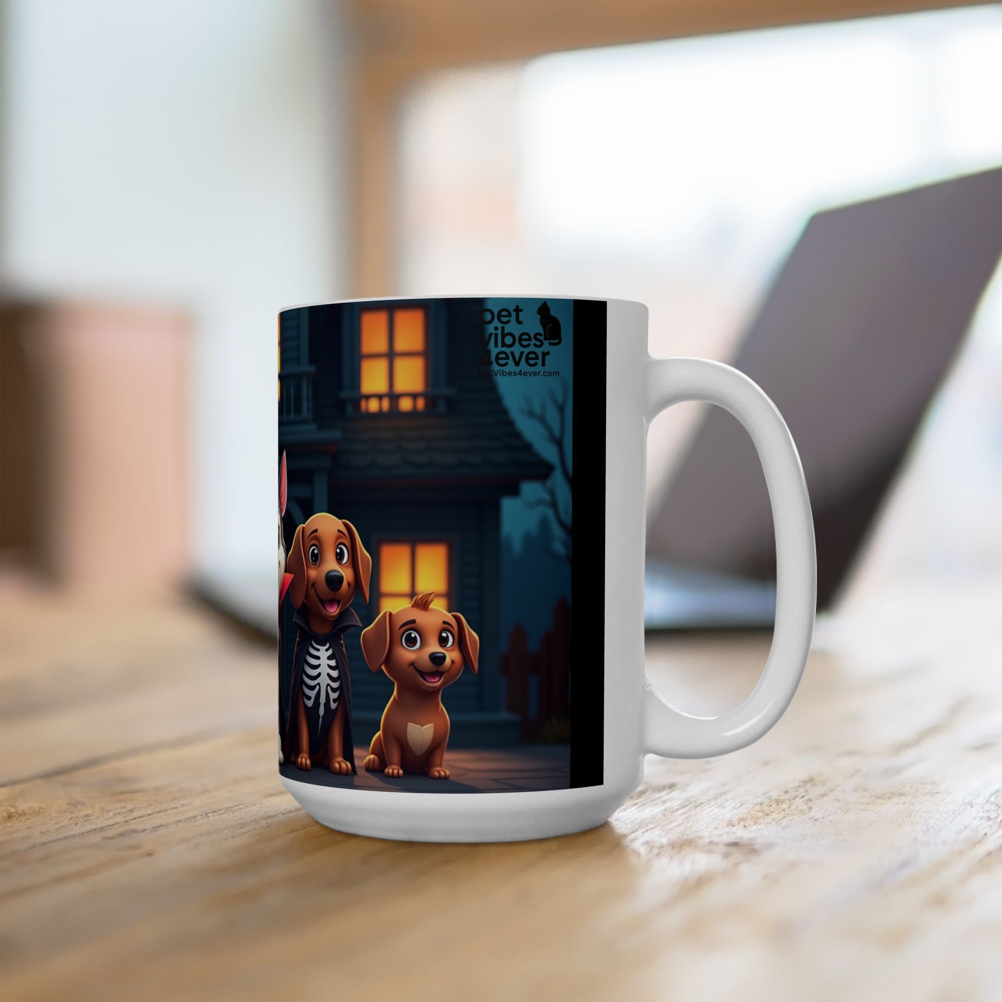 Halloween Dog Lovers Mug, Cute Canine Gift, Pet Owner Coffee Cup, Trick or Treat Drinkware, Spooky Pet Mug