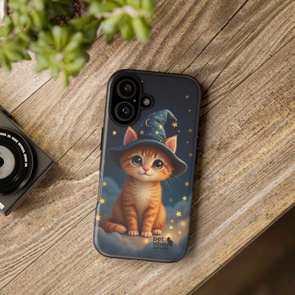 Cat-Themed Phone Case, Cute Cat Case, Pet Lover Gift, Kawaii Phone Accessory, Celestial Cat Design, Stylish Gadget Protector