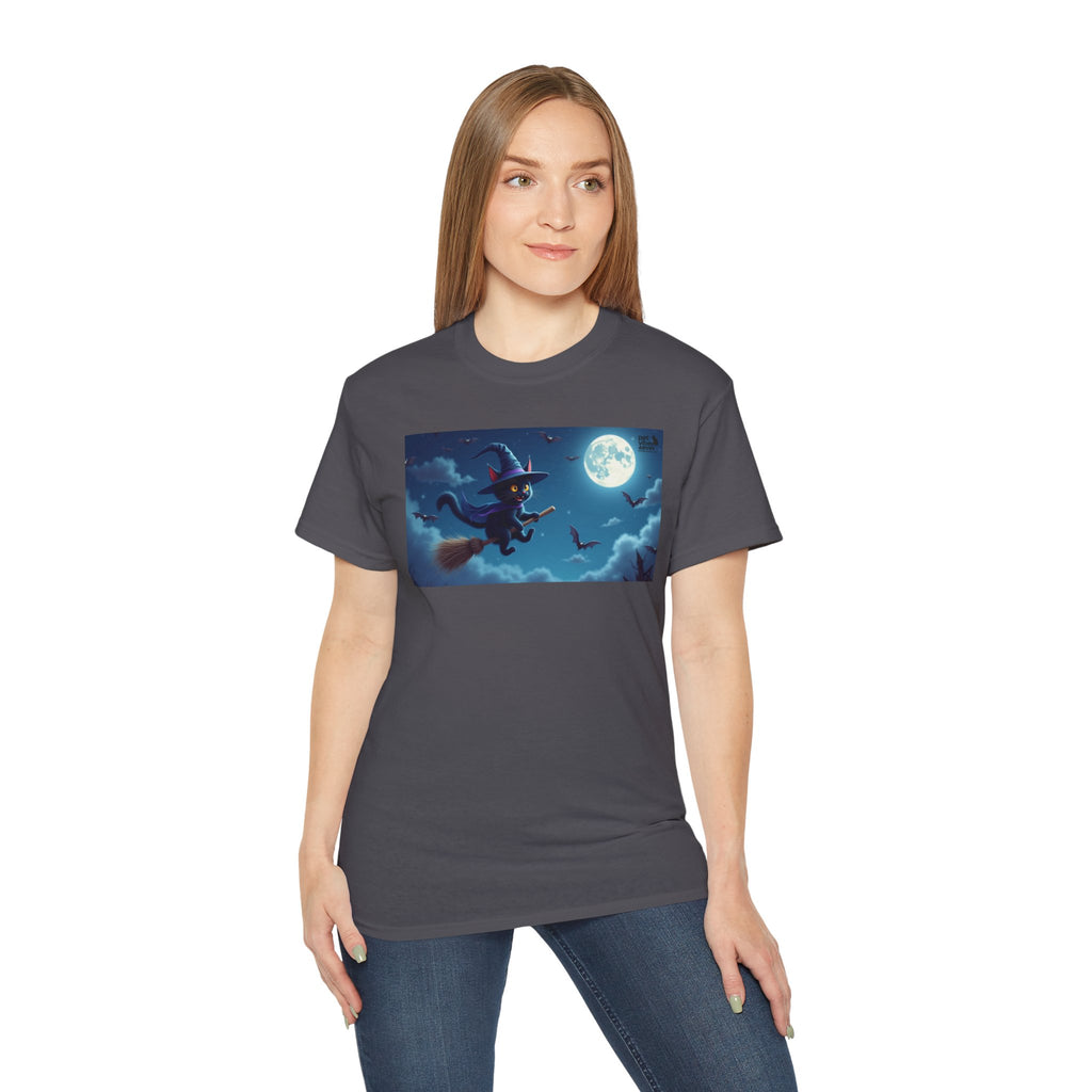 Moonlit Witch Unisex Tee | Spooky Vibes, Halloween Must-Have, Cozy Gift, Comfortable Everyday Wear, Magical Spirit Apparel