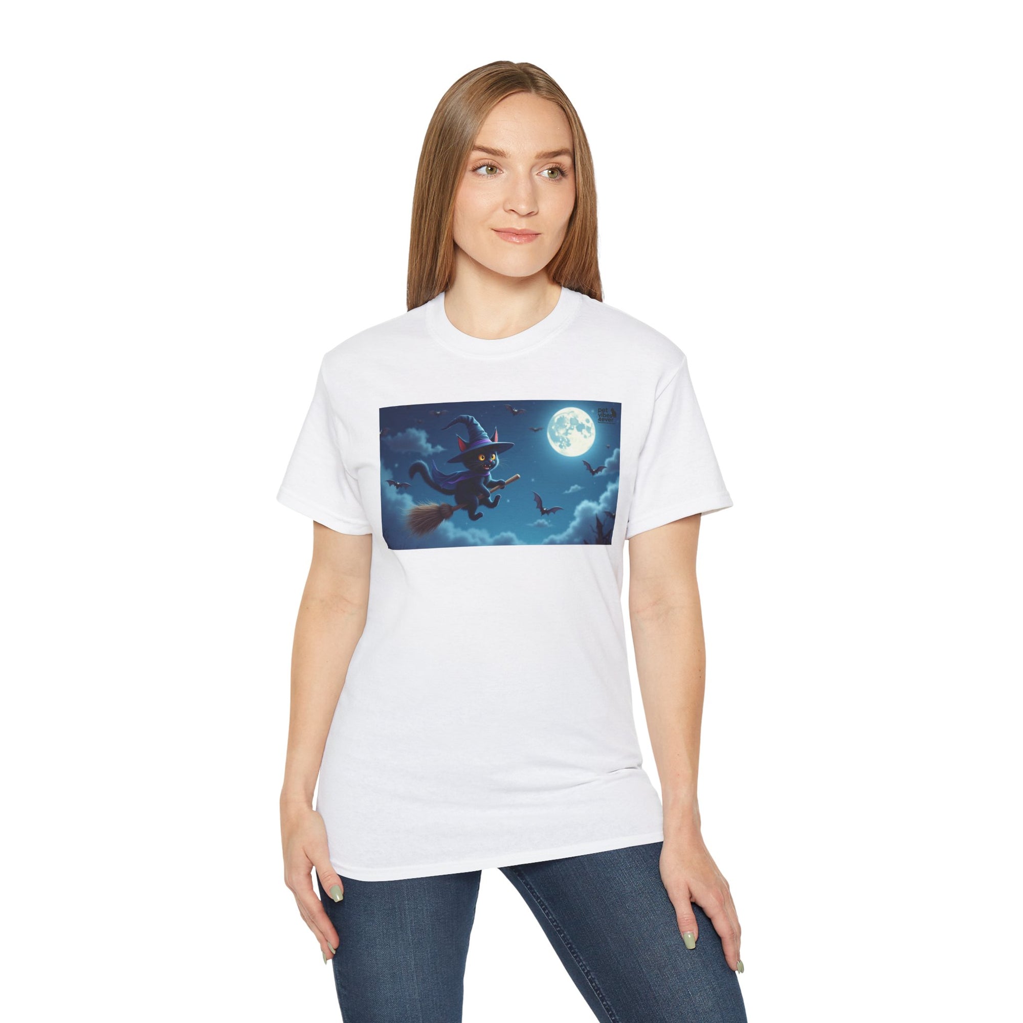 Moonlit Witch Unisex Tee | Spooky Vibes, Halloween Must-Have, Cozy Gift, Comfortable Everyday Wear, Magical Spirit Apparel