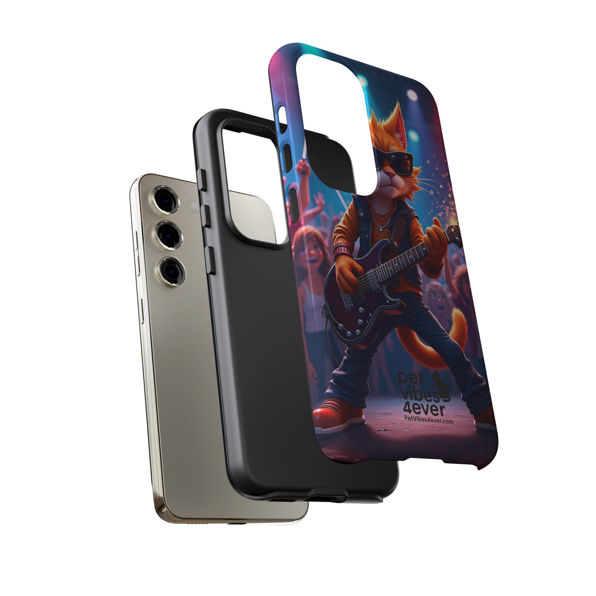 Guitar Cat Phone Case | Fun Pet Vibes | Unique Gift for Cat Lovers, Music Fans, Pet Owners, Birthday, Holidays, Personal Use