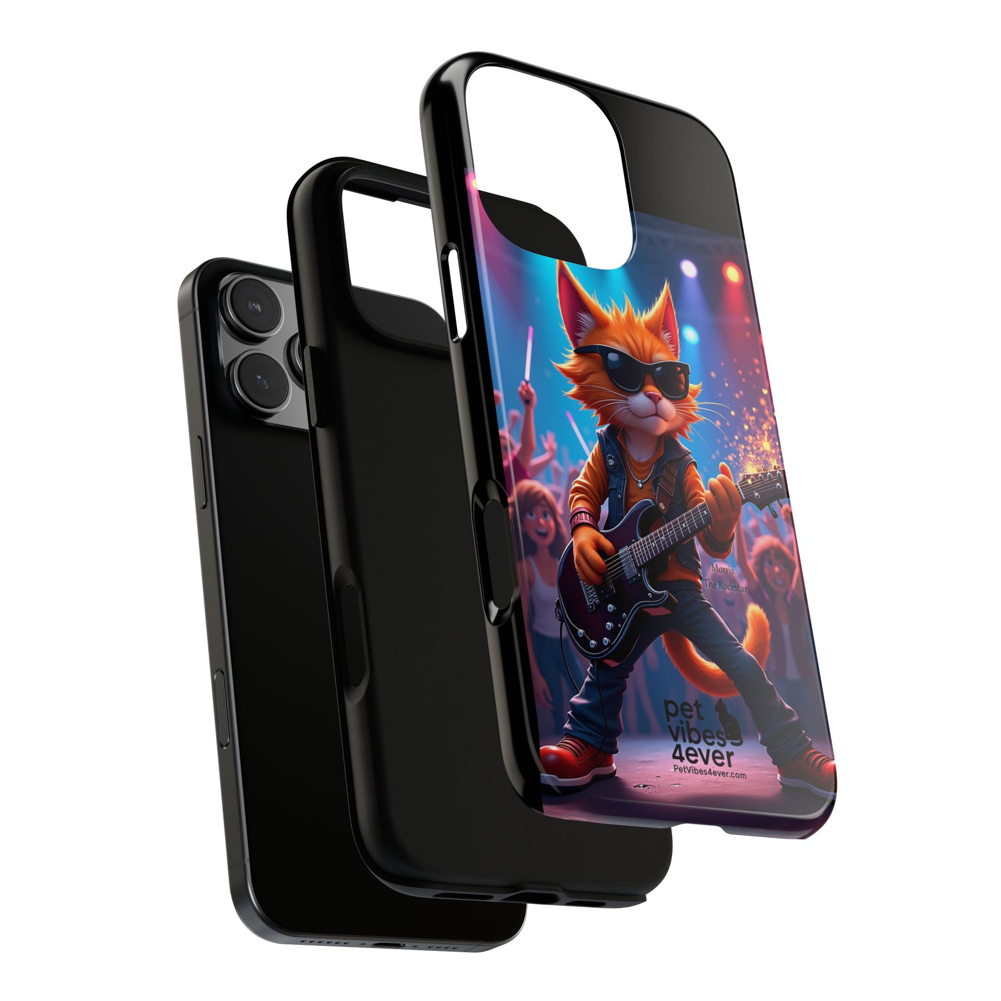 Rocking Cat Phone Case, Fun Cat Phone Cover, Cool Pet Vibes Gift, Music Lover Accessory, Unique Cat Phone Case