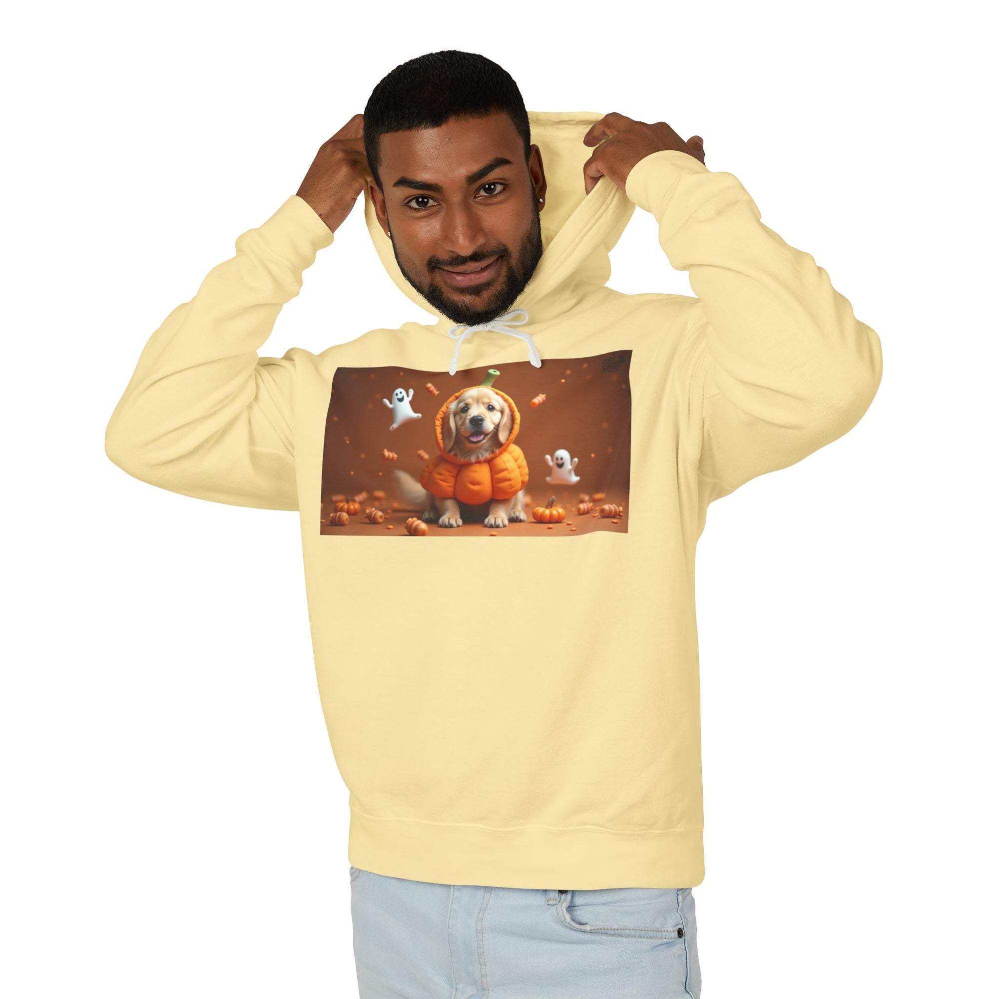 Cozy Halloween Dog Hoodie, Unisex Lightweight Sweatshirt, Perfect Fall Gift, Pet Lovers Apparel, Spooky Season Sweatshirt