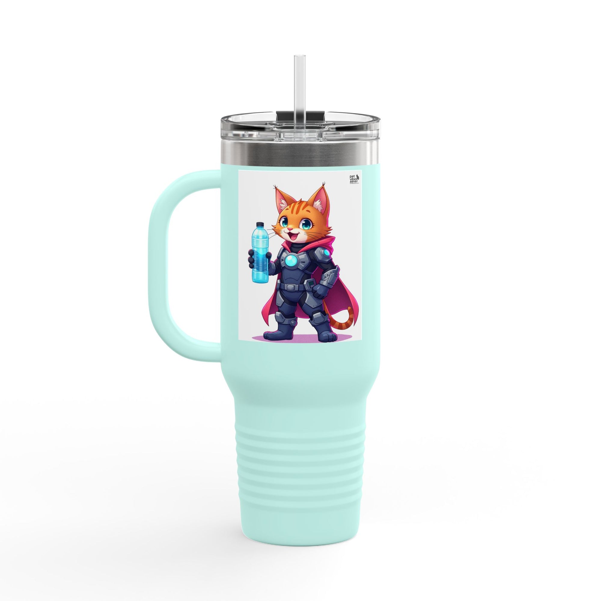 Pet Vibes Insulated Travel Mug 40oz | Stylish Pet Lover Gift | Reusable Cups for Coffee, Tea, Outdoor Adventures, Eco-Friendly Drinkware