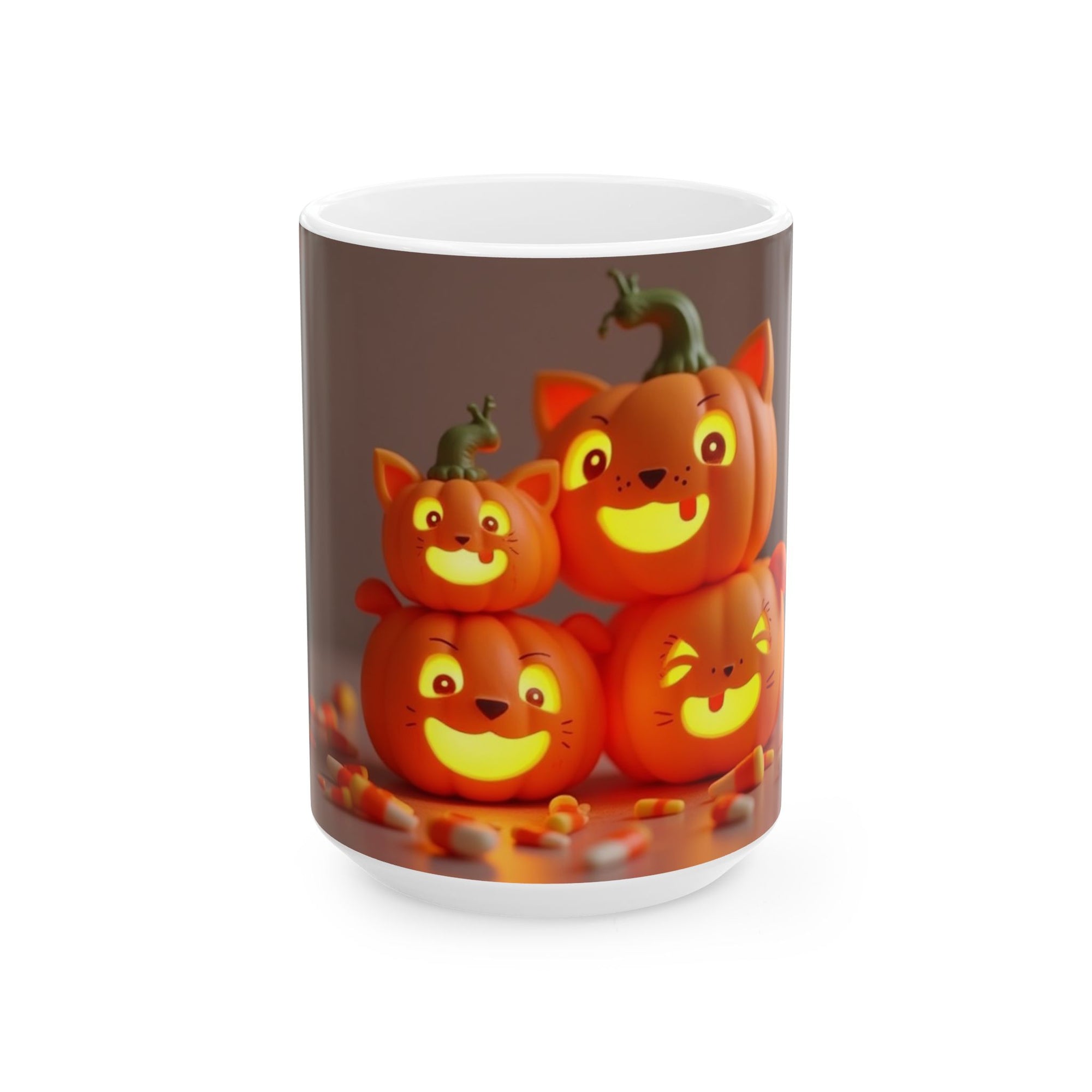 Happy Halloween Pumpkin Mug, Spooky Drinkware, Fall Decor, Pumpkin Lovers Gift, Halloween Coffee Cup, Cute Cat Mug