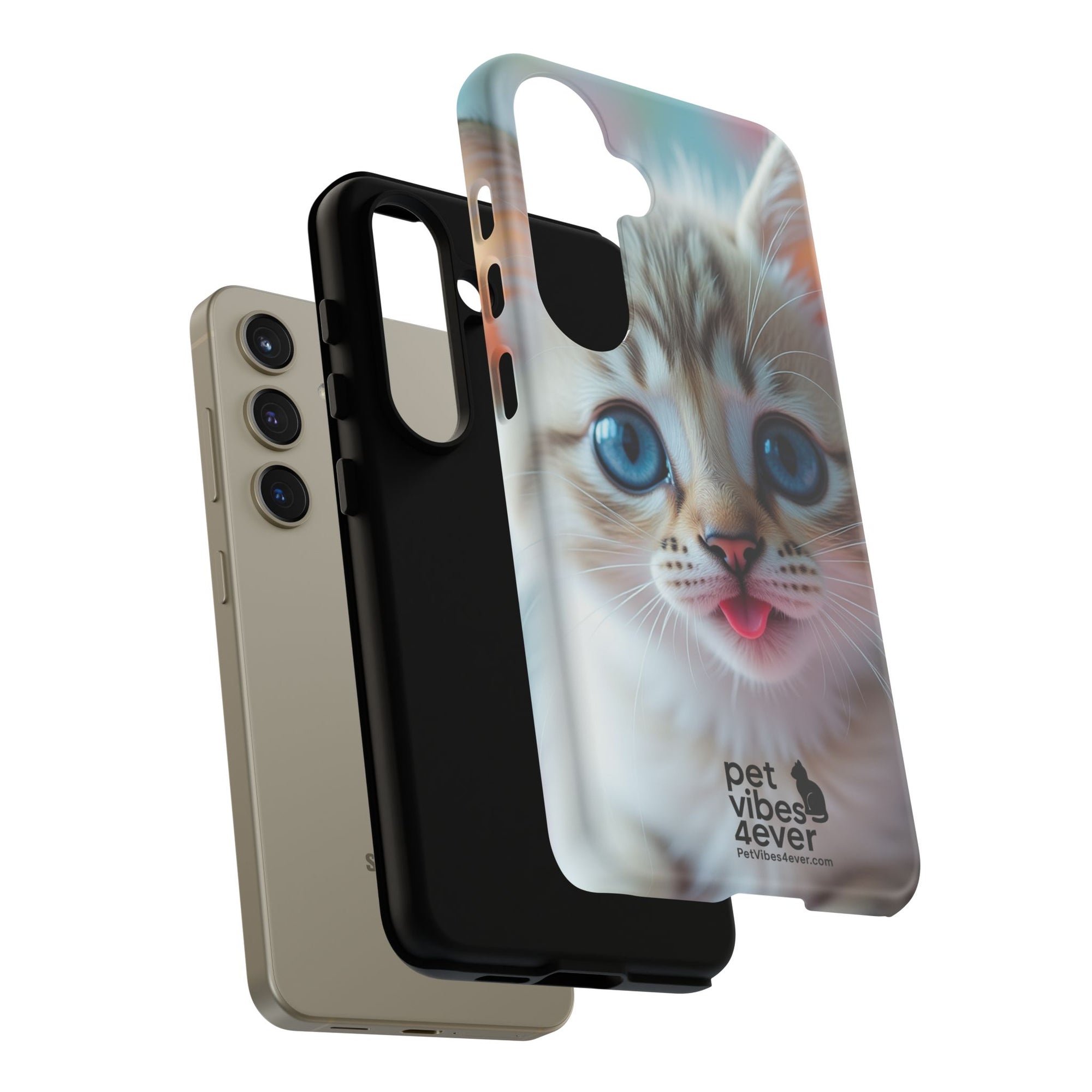 Cute Cat Phone Case with Pet Vibes, Perfect Gift for Cat Lovers, Fun Tech Accessories for Birthdays, Animal Lovers, Kawaii Style
