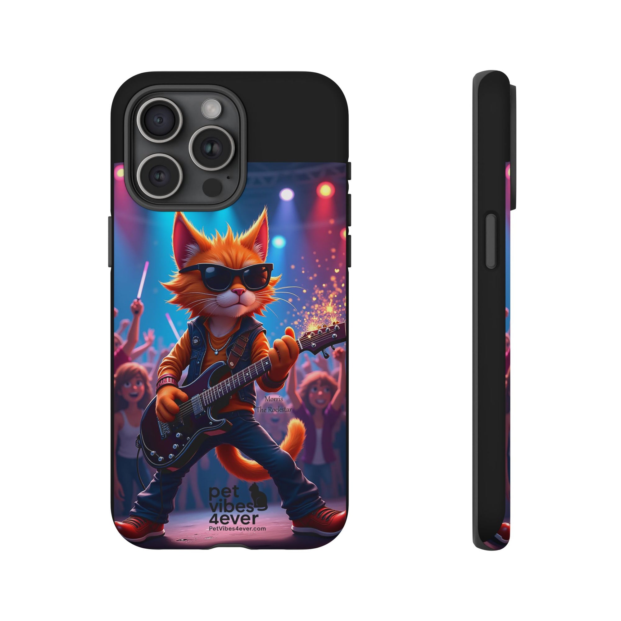 Rocking Cat Phone Case, Fun Cat Phone Cover, Cool Pet Vibes Gift, Music Lover Accessory, Unique Cat Phone Case