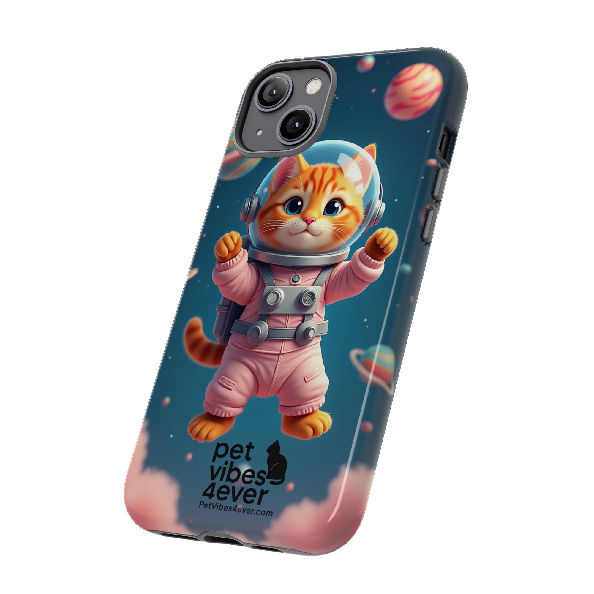 Cute Cat Phone Case, Cat Lovers Gift, Astrological Accessories, Fun Tech Gear, Space Theme Phone Cover