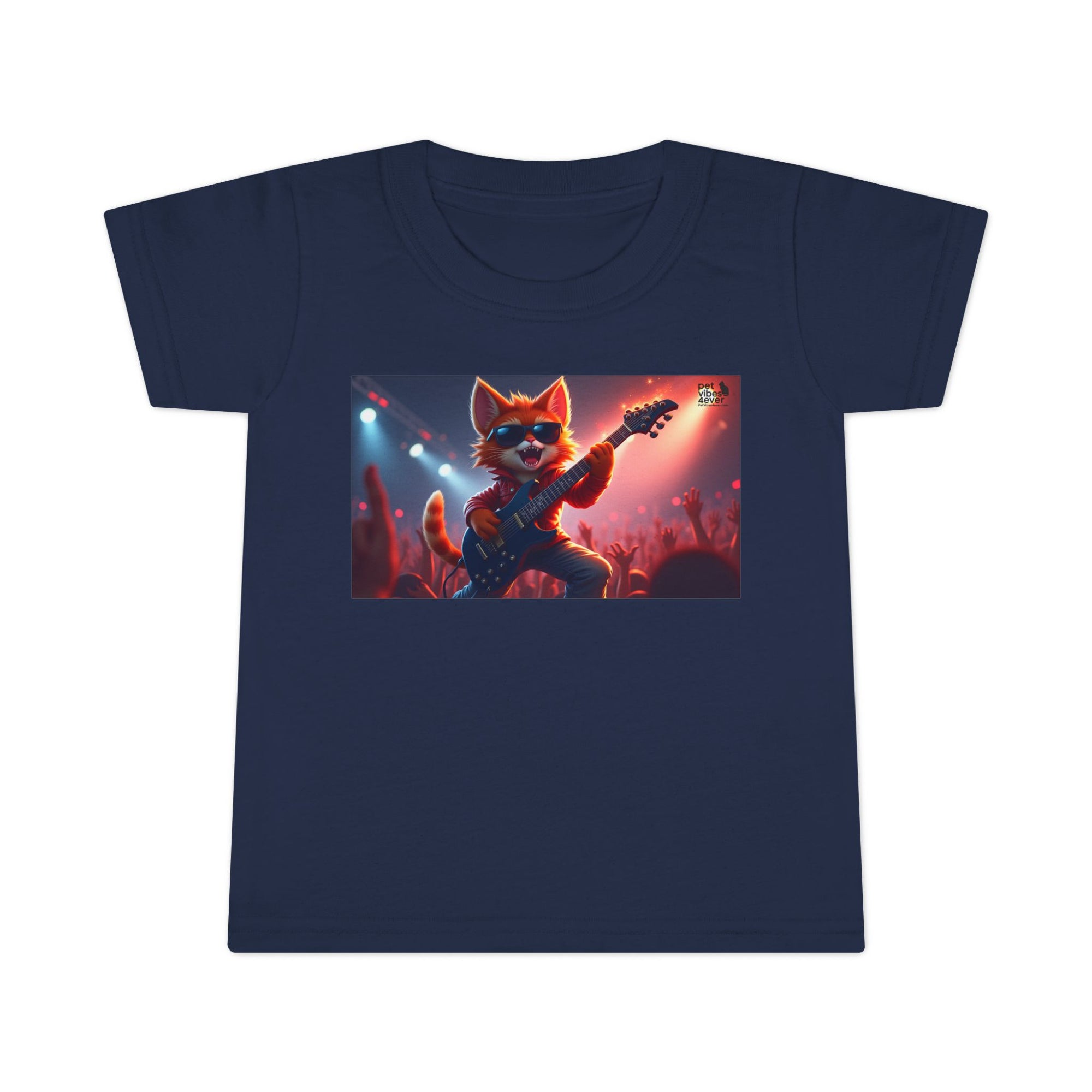 Rockstar Cat Toddler T-Shirt, Cute Graphic Tee for Kids, Birthday Gift, Music Theme Apparel, Fun Kids Outfit, Playful Toddler Top
