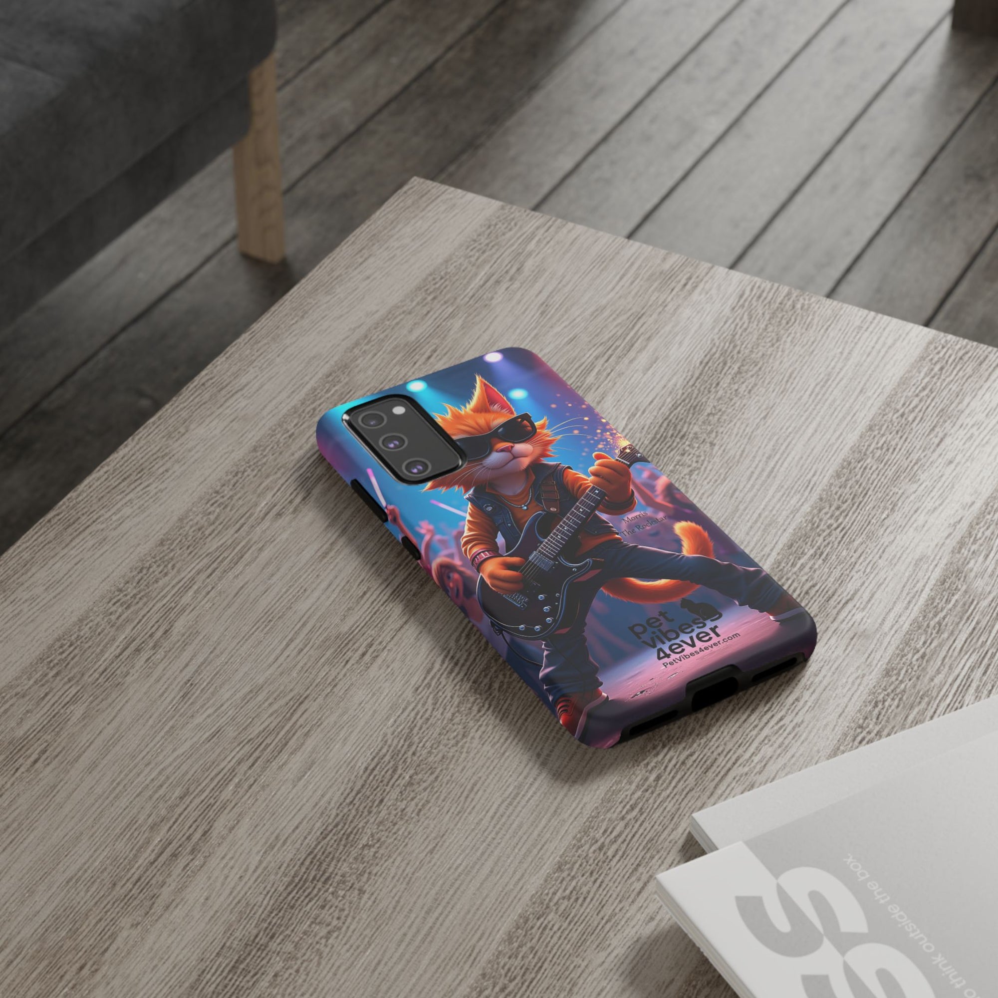 Guitar Cat Phone Case | Fun Pet Vibes | Unique Gift for Cat Lovers, Music Fans, Pet Owners, Birthday, Holidays, Personal Use