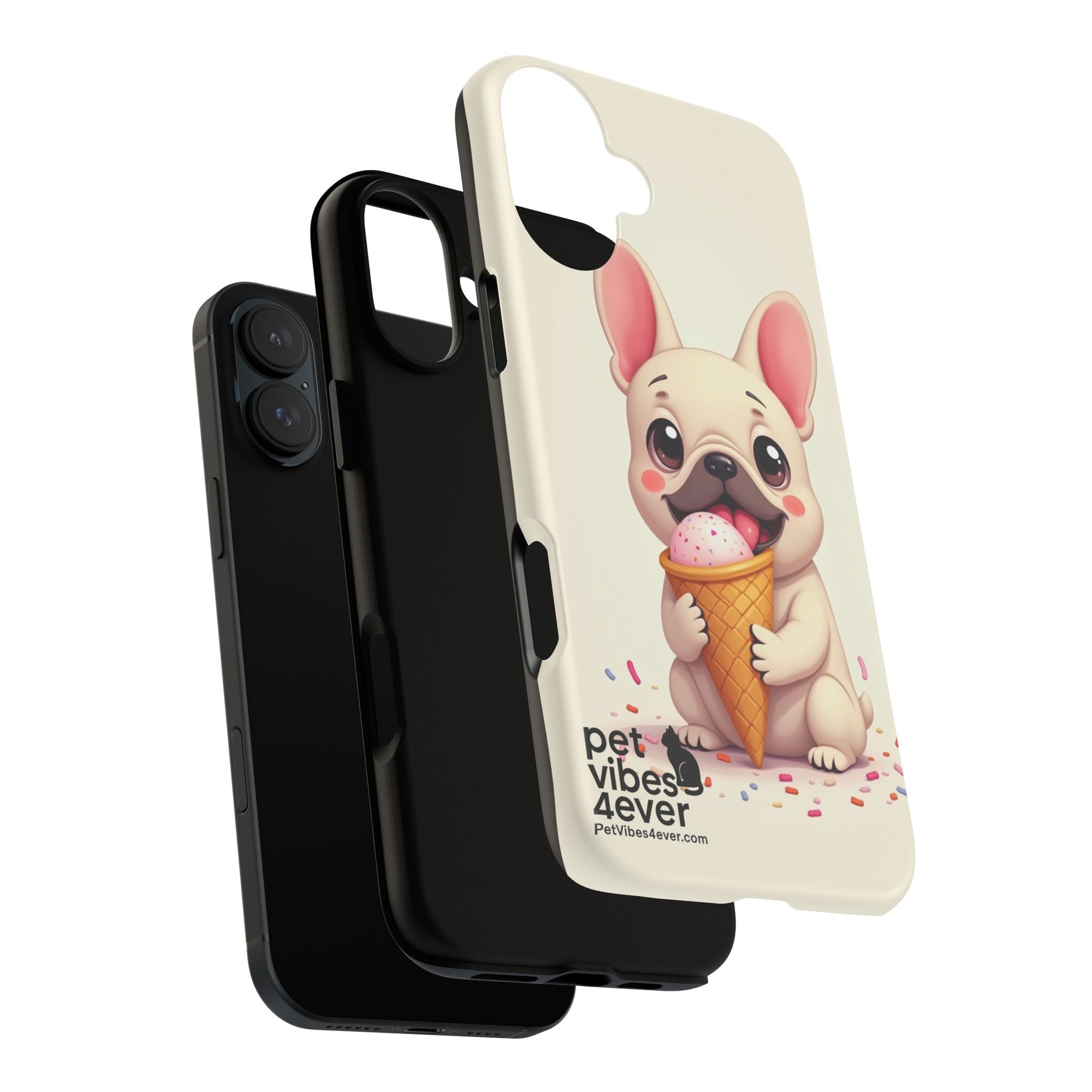 Cute Dog Case, Adorable Puppy Phone Cover, Pet Lover Gift, Ice Cream Design, Fun Accessories for Pet Owners