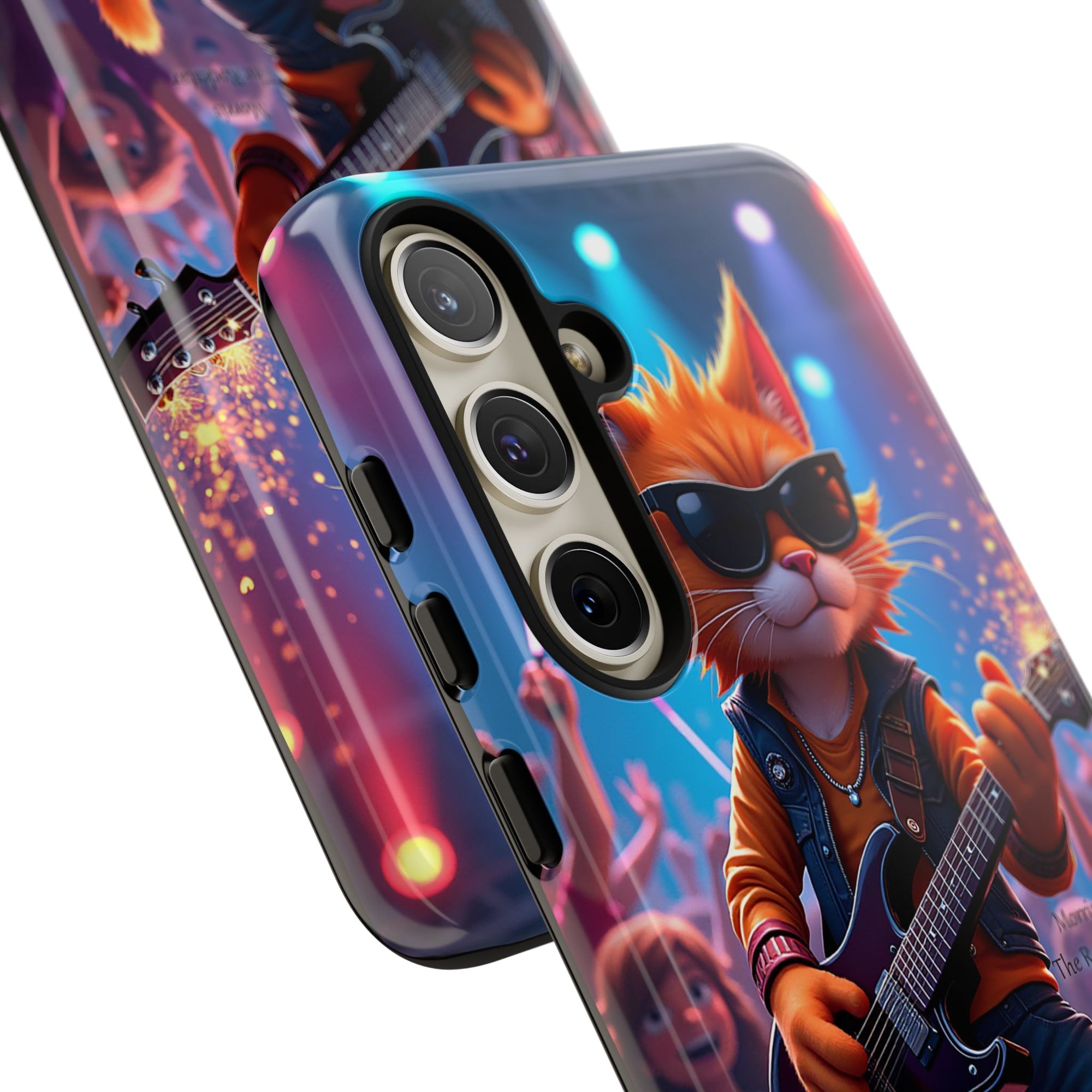Guitar Cat Phone Case | Fun Pet Vibes | Unique Gift for Cat Lovers, Music Fans, Pet Owners, Birthday, Holidays, Personal Use